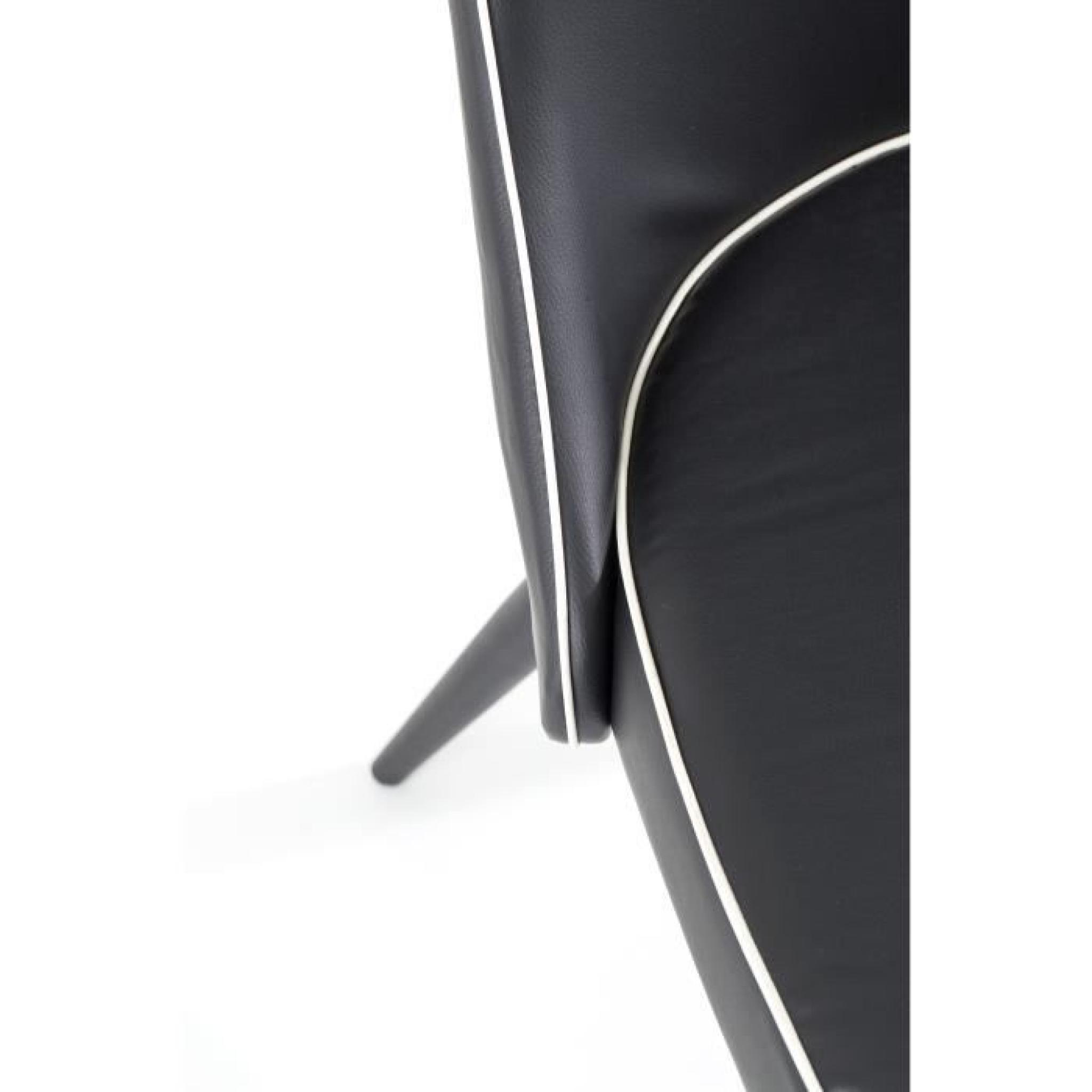 Duo de chaises PU Noir/Blanc - MILAN pas cher