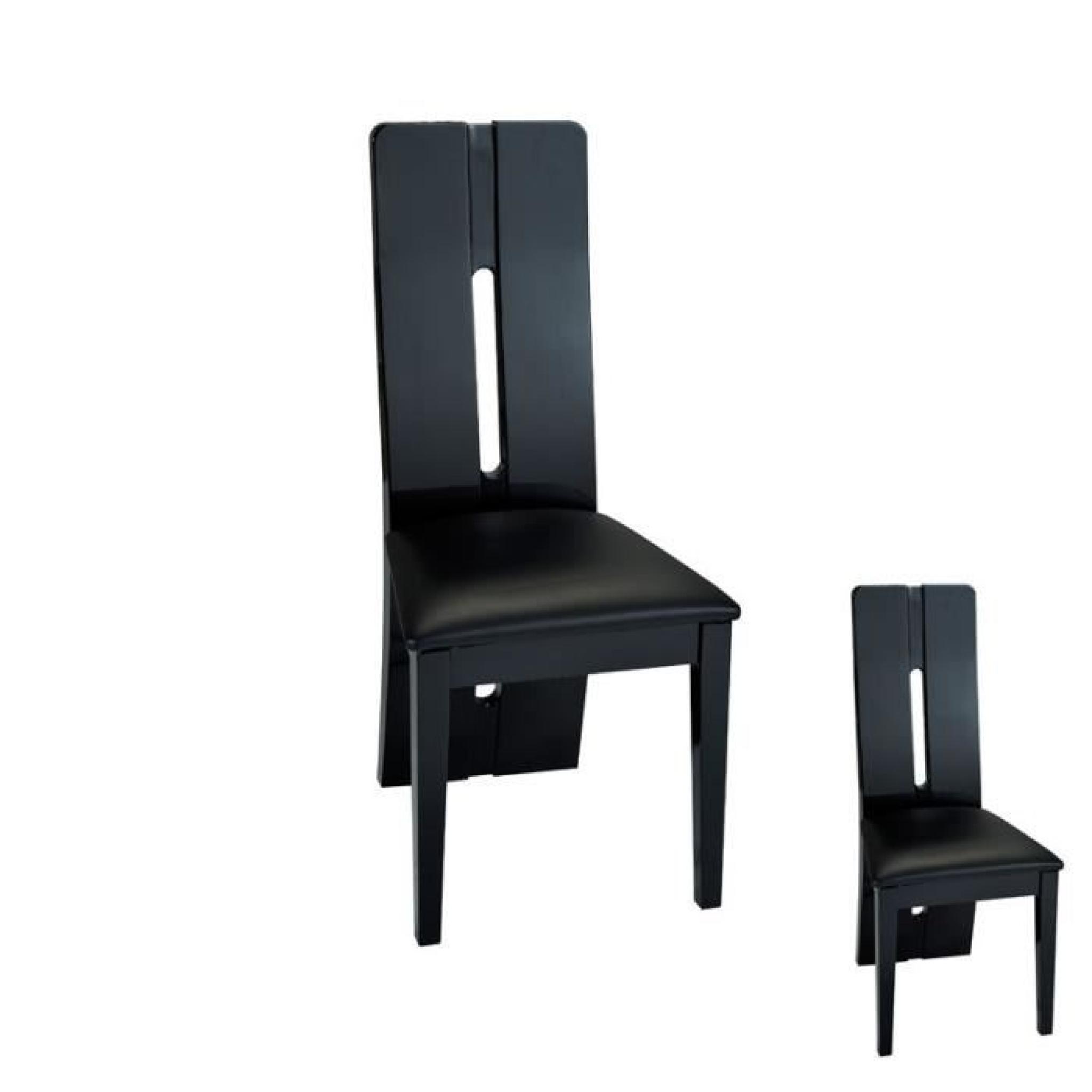 Duo de chaises PU Noir - FILY