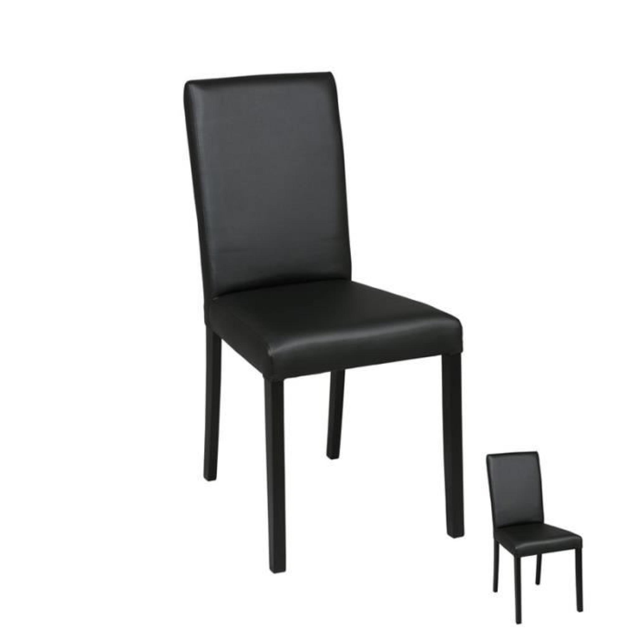 Duo de chaises PU Noir - SONIA - L 49 x l 44 x H 95 cm