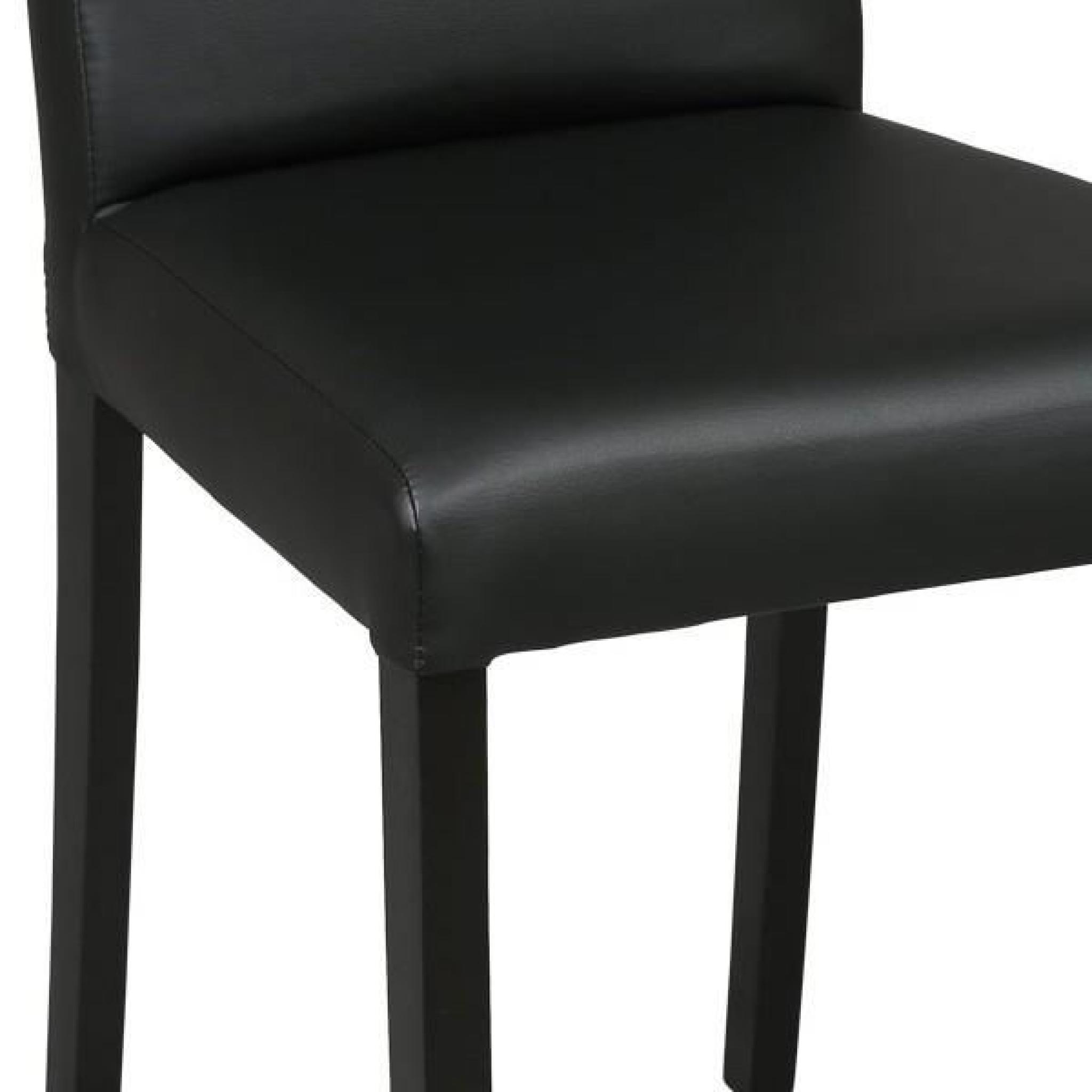 Duo de chaises PU Noir - SONIA - L 49 x l 44 x H 95 cm pas cher