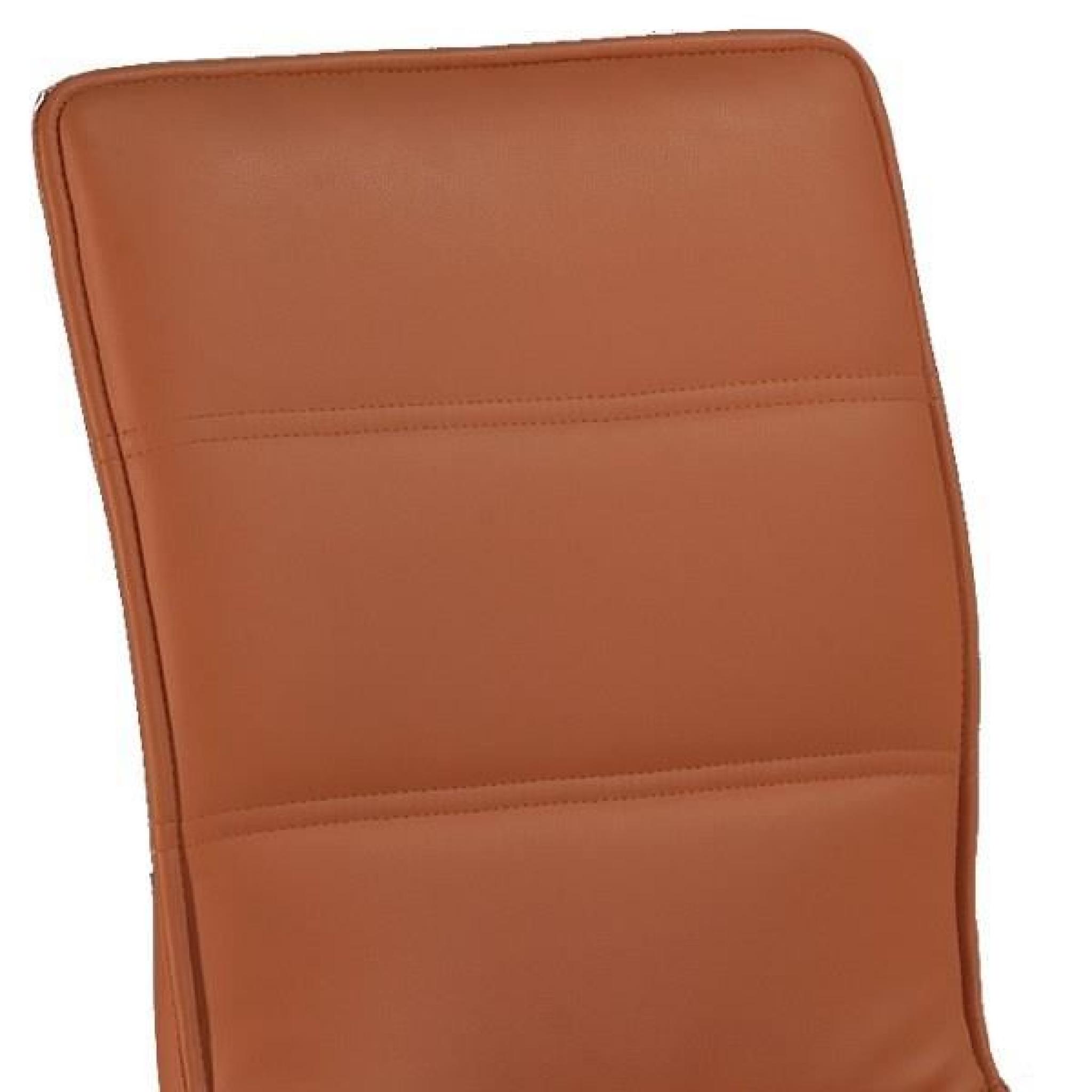 Duo de chaises simili cuir Orange - KANO - L 43 x l 53 x H 88 cm pas cher