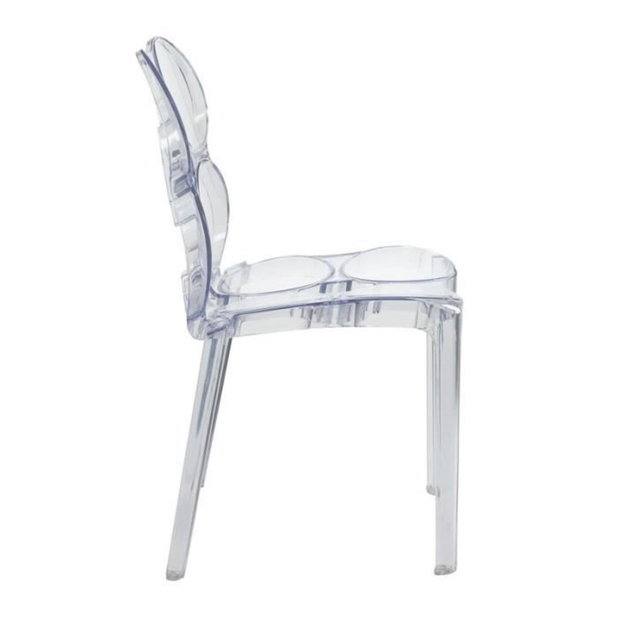 Duo de chaises Transparent - JELLY  - Taille : L 56 x l 48 x H 85 - Couleur marketing : Transparent pas cher