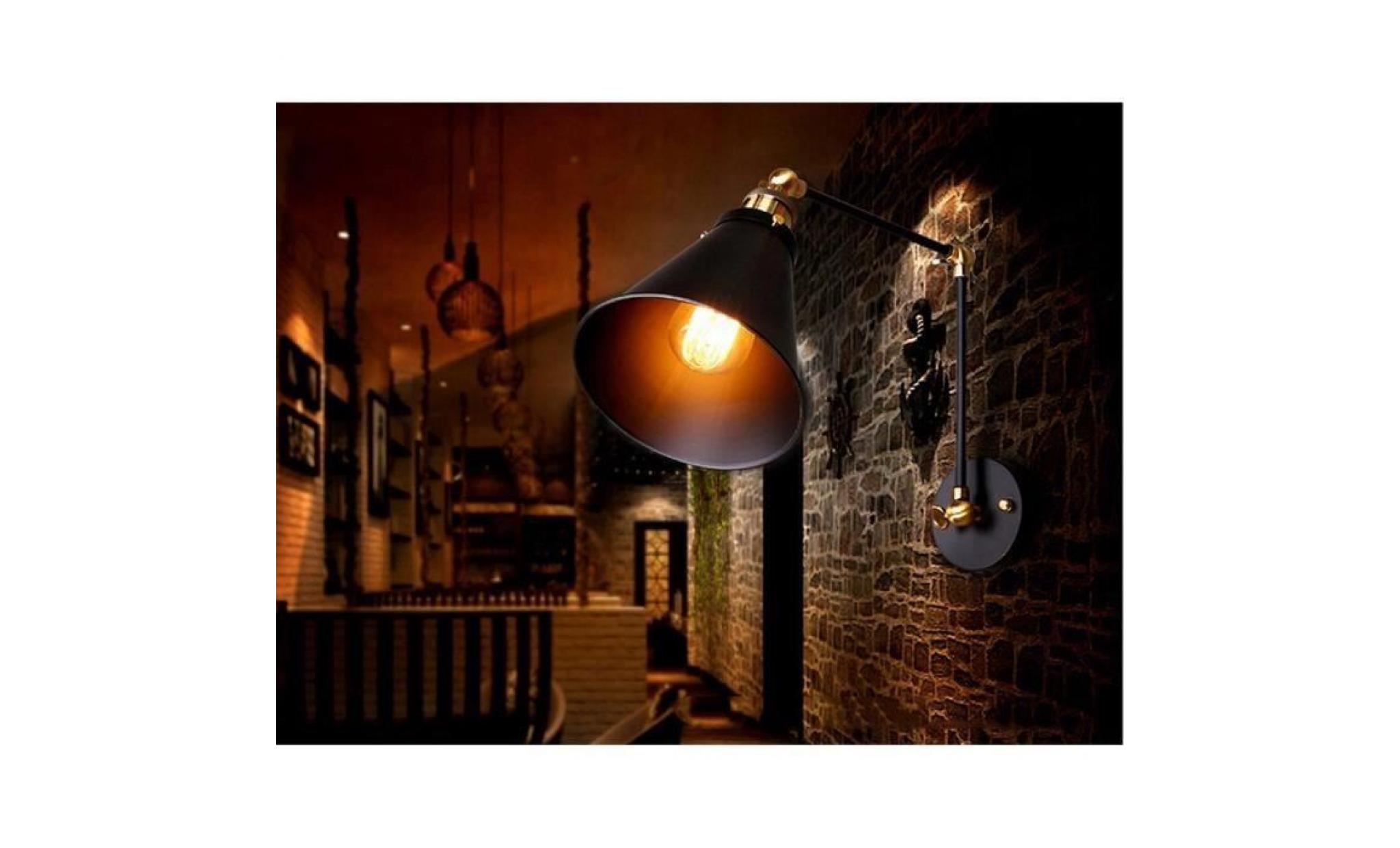 e27 40 60w vintage lampe mural applique ampoule industriel reglable 80 pas cher