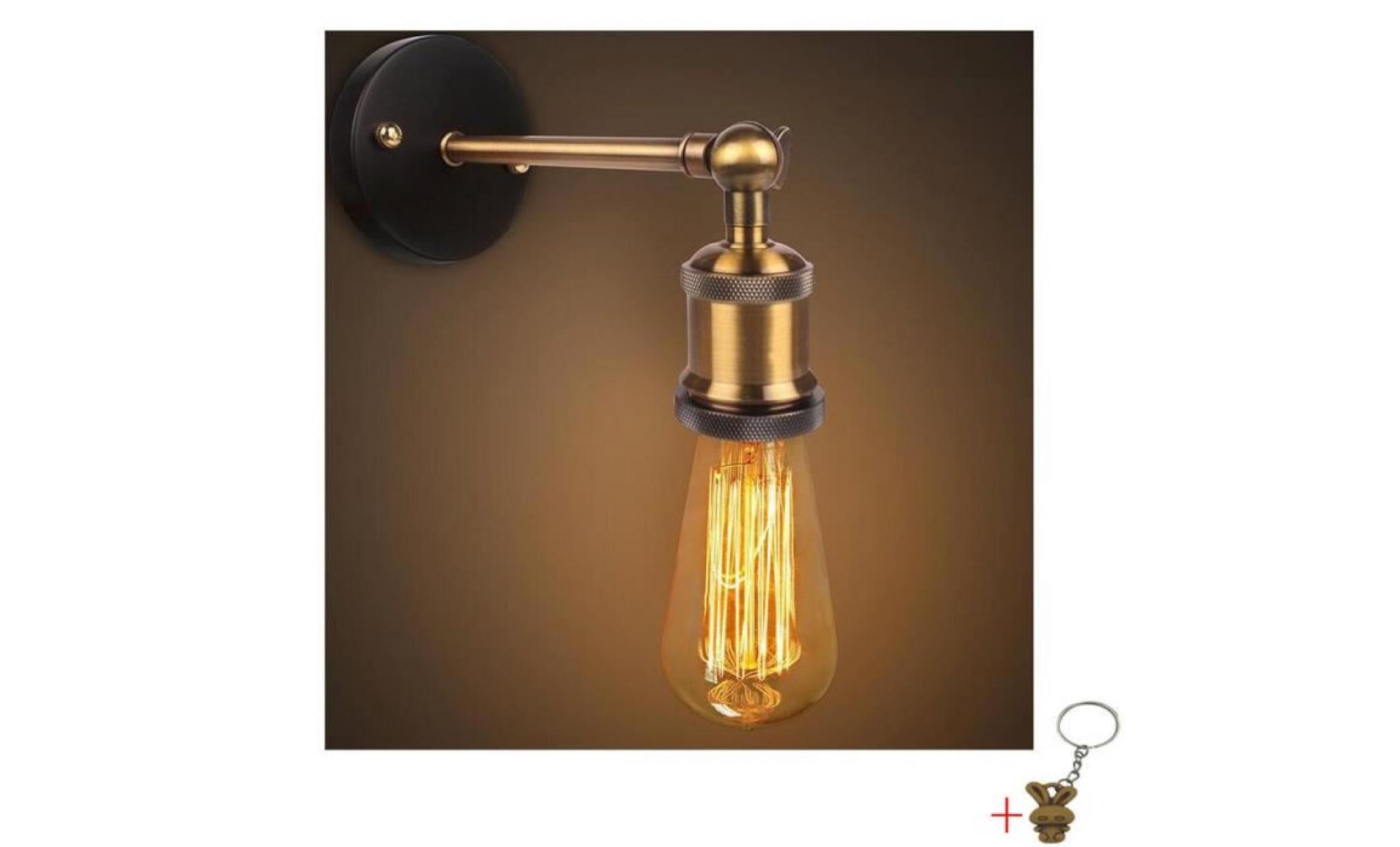 e27 applique lampe retro edison lampe murale applique finition de laiton eclairage industriel vintage +cadeau porte clés