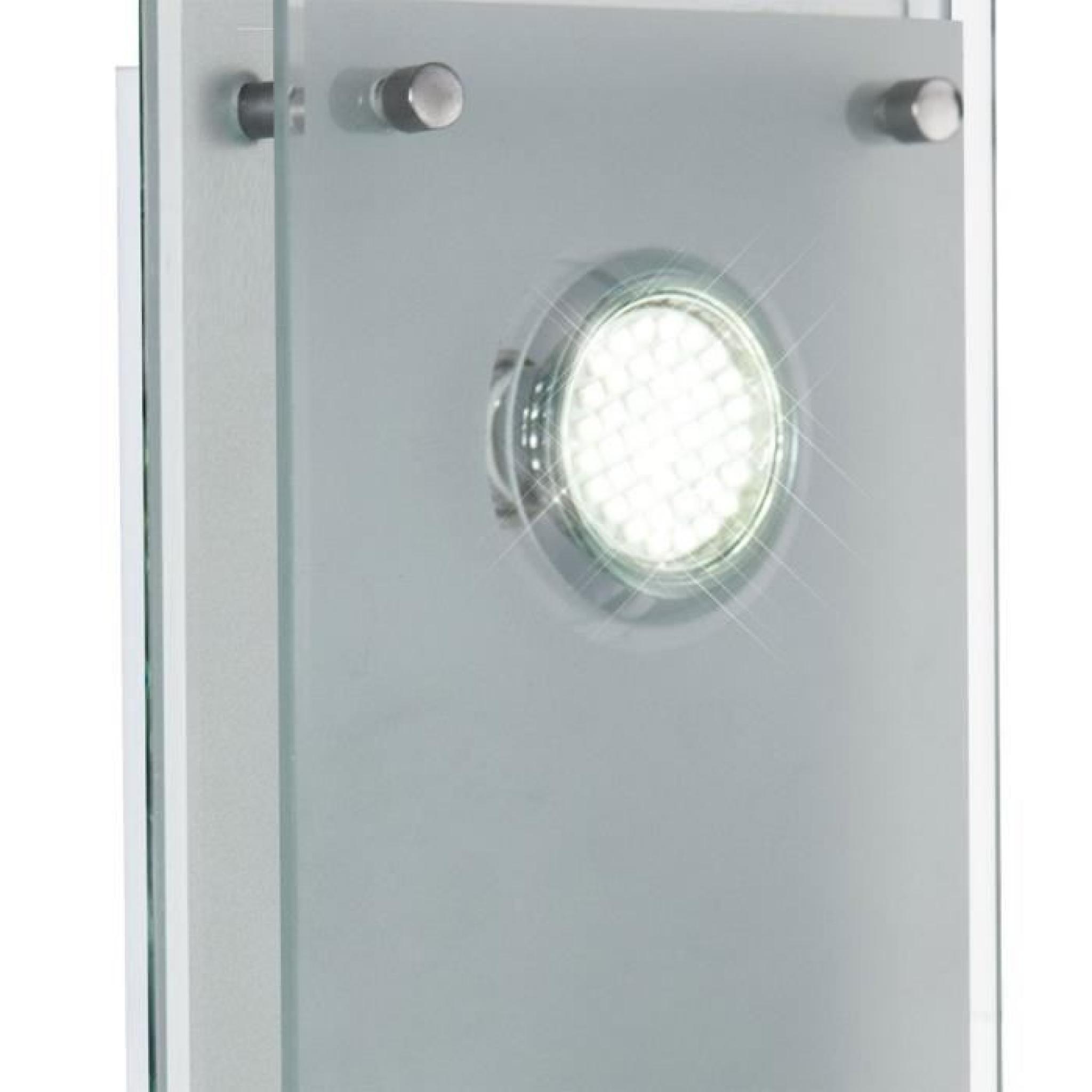 Éclairage plafonnnier DEL 6 watts applique lampe chrome verre clair IP22 3000K Esto 9740030-2 pas cher