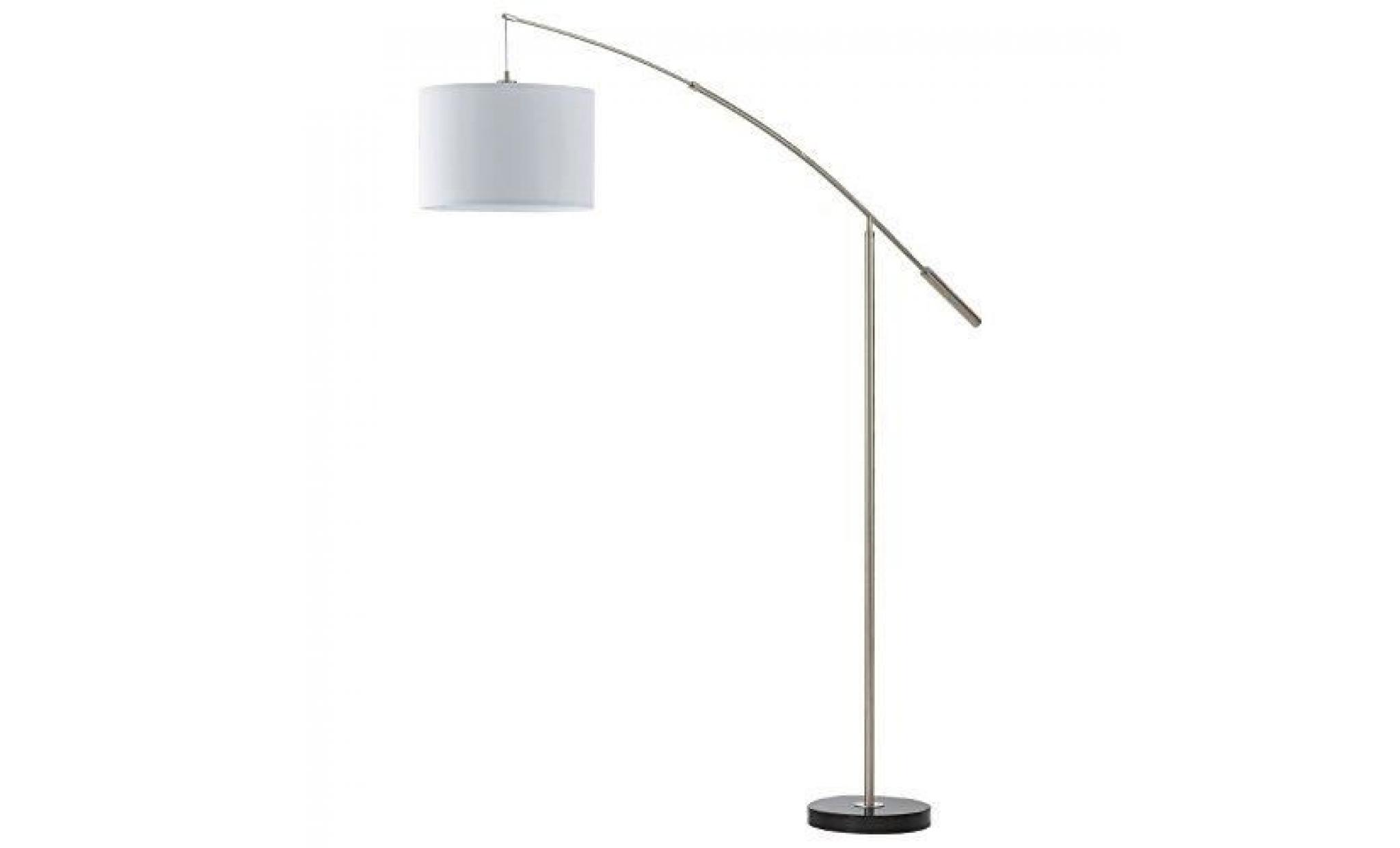 nadina   lampadaire arc chrome/blanc h195cm