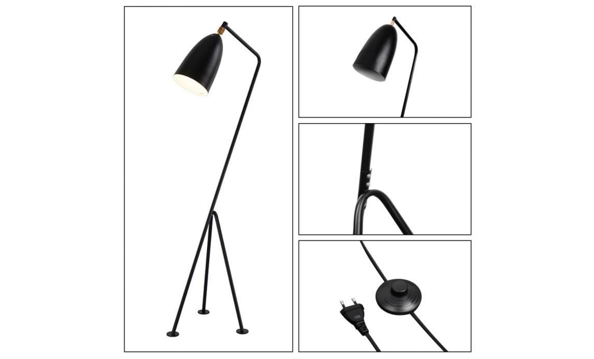 elinkume lampadaires trépieds e27 moderne design noir fer debout lampe réglable lampe de plancher lampadaire pas cher