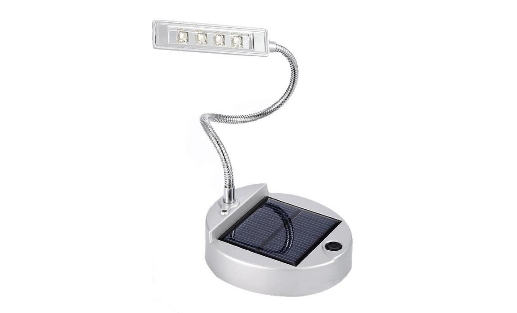 elinkume lampe de bureau 4 led solaire pliable usb rechargeable lampe de table lampe de chevet lecture led portable