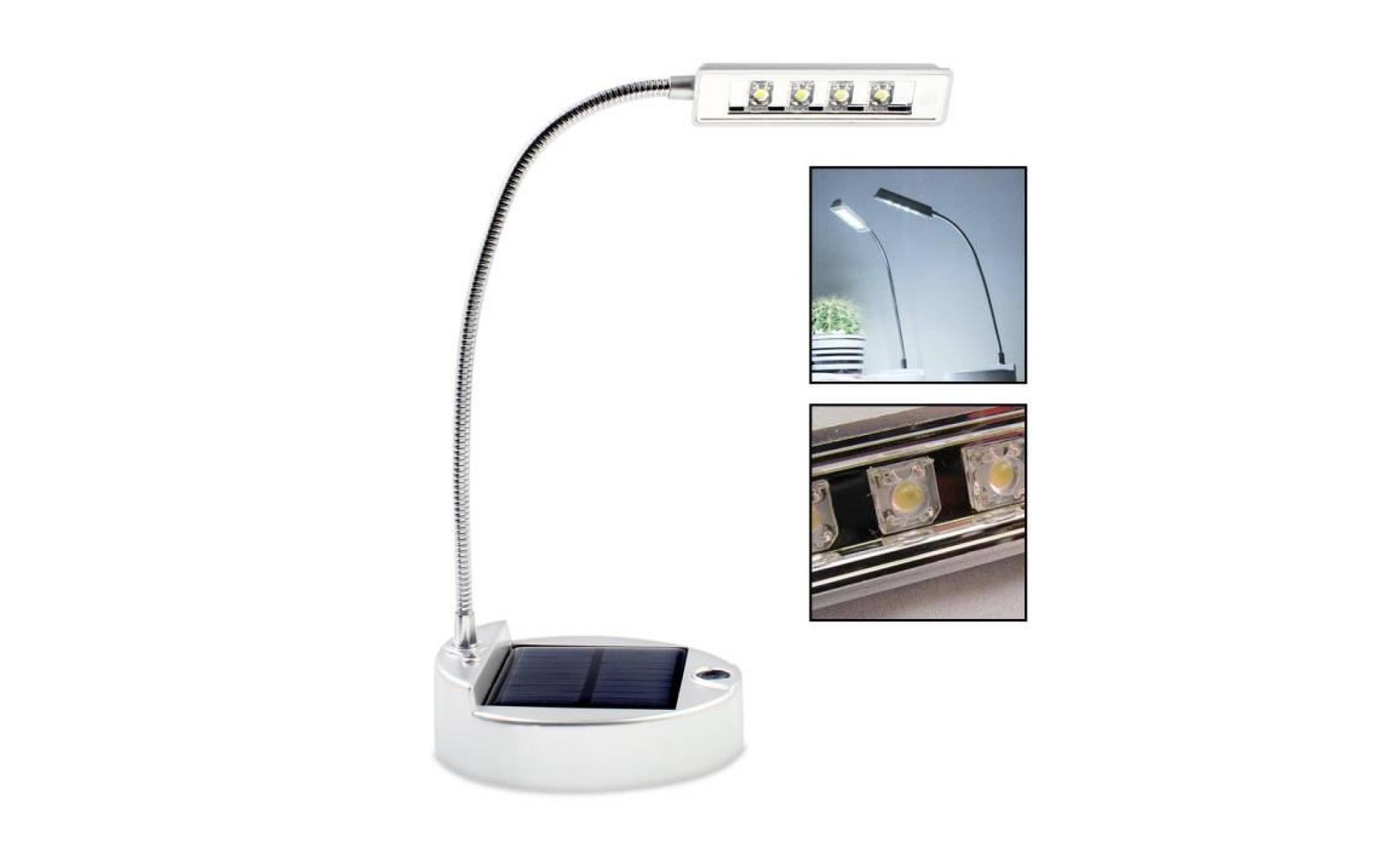 elinkume lampe de bureau 4 led solaire pliable usb rechargeable lampe de table lampe de chevet lecture led portable pas cher