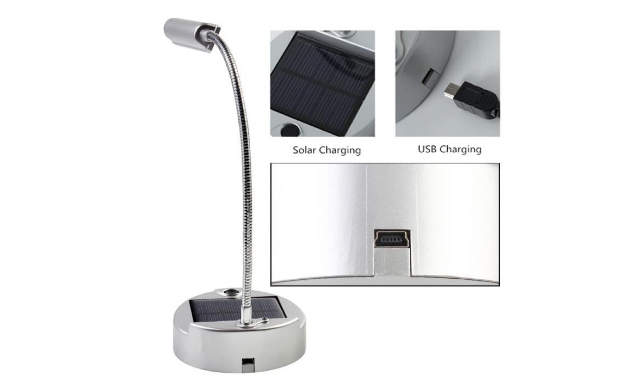elinkume lampe de bureau 4 led solaire pliable usb rechargeable lampe de table lampe de chevet lecture led portable pas cher