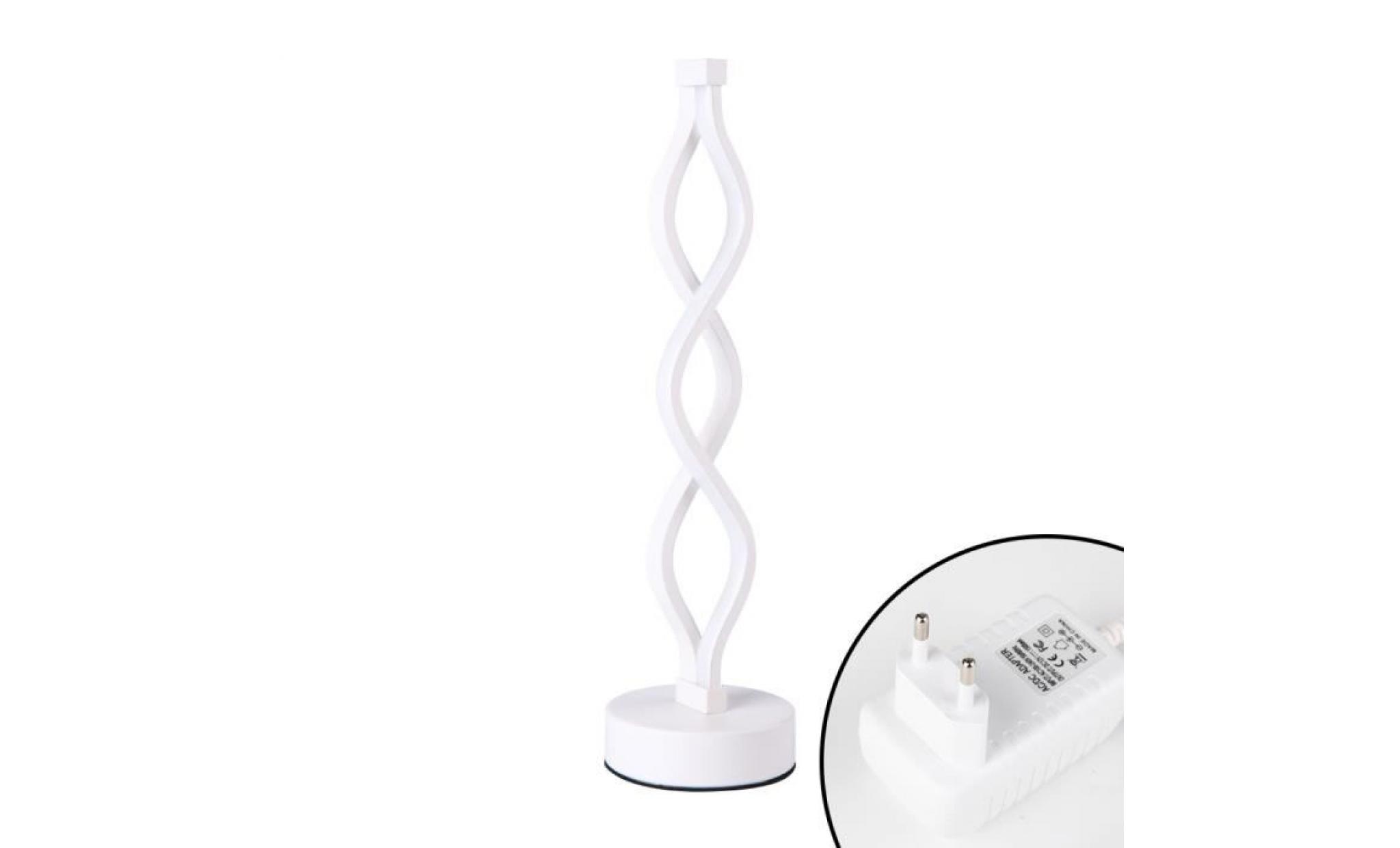 elinkume led lampe de bureau 12w blanc chaud dimming double spirale incurvée lampe de table led design minimaliste creative pas cher