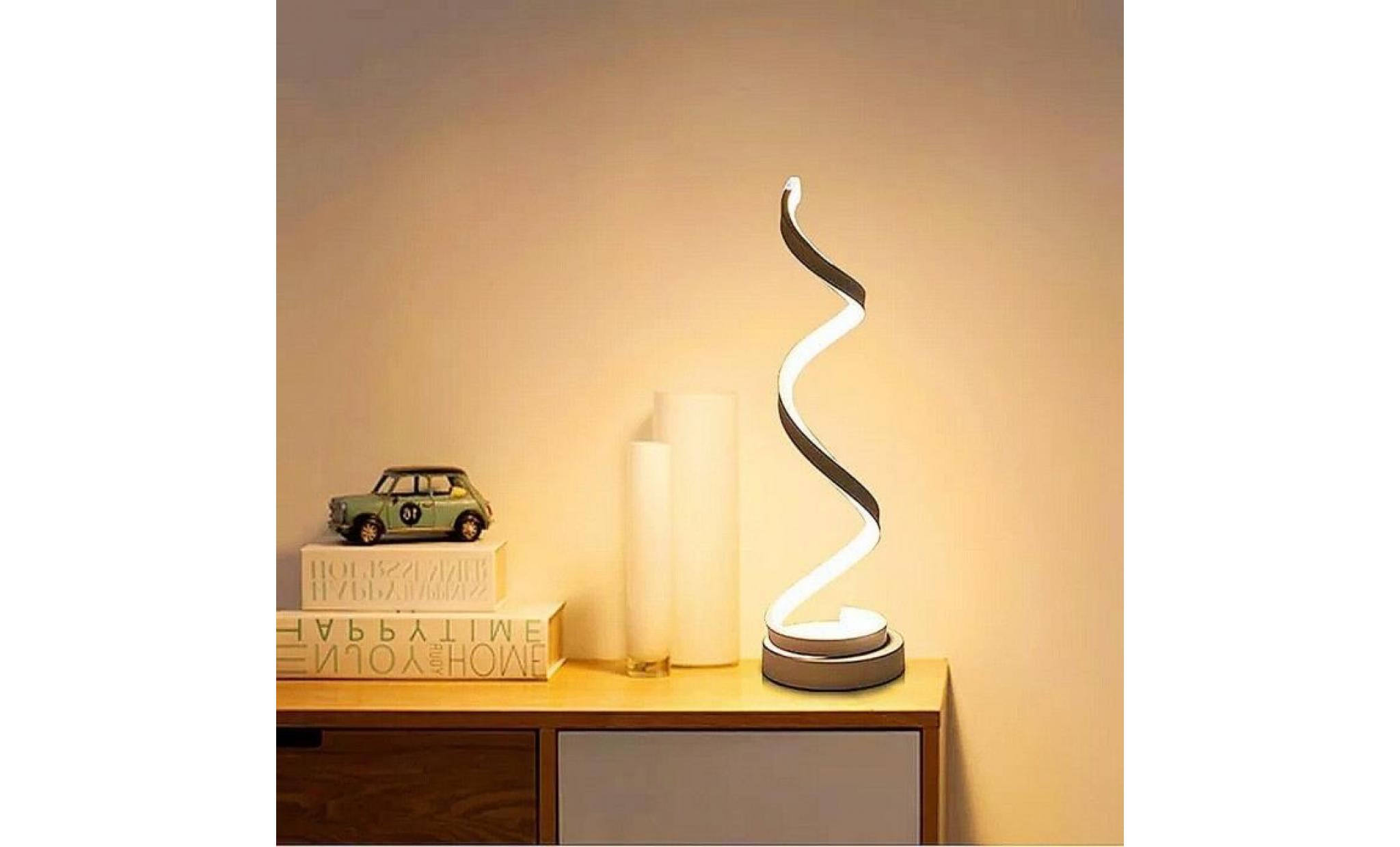 elinkume spirale led lampe de bureau 12w blanc chaud dimming incurvée lampe de table led design minimaliste  creative acrylique