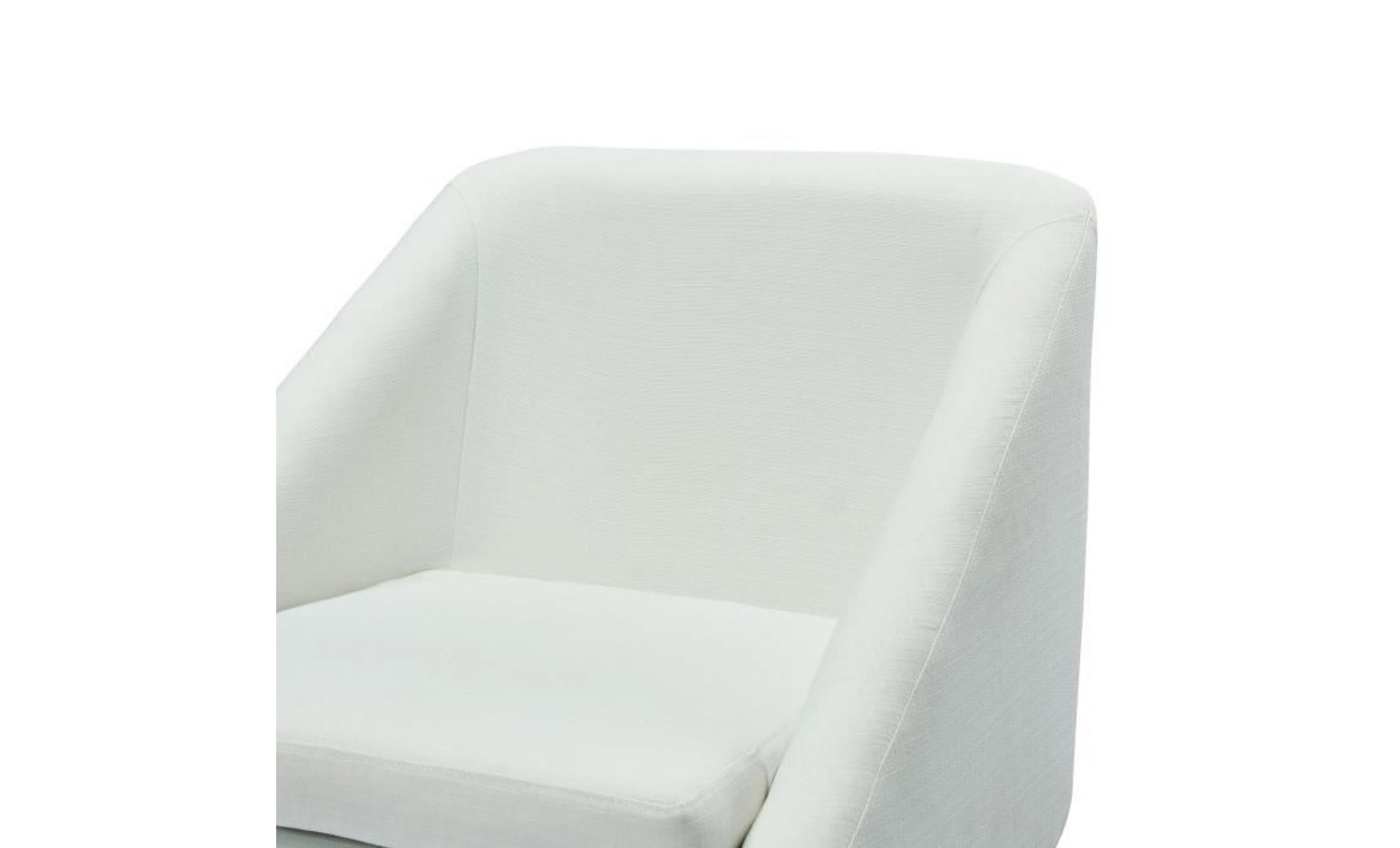 elsa fauteuil   tissu polyester blanc cassé   scandinave   l 71 x p 70 cm pas cher