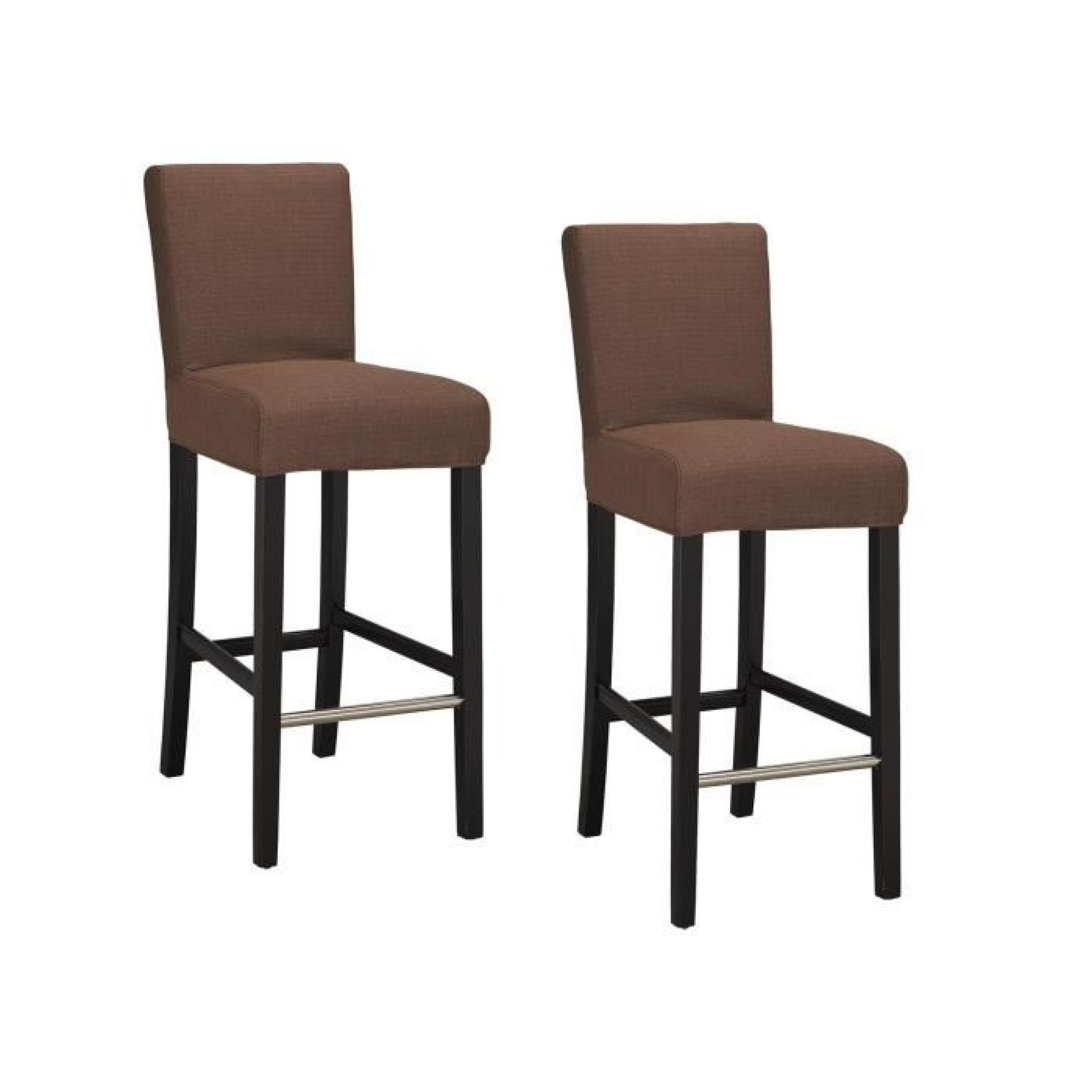 ELVIS Lot de 2 chaises de bar déhoussables marron