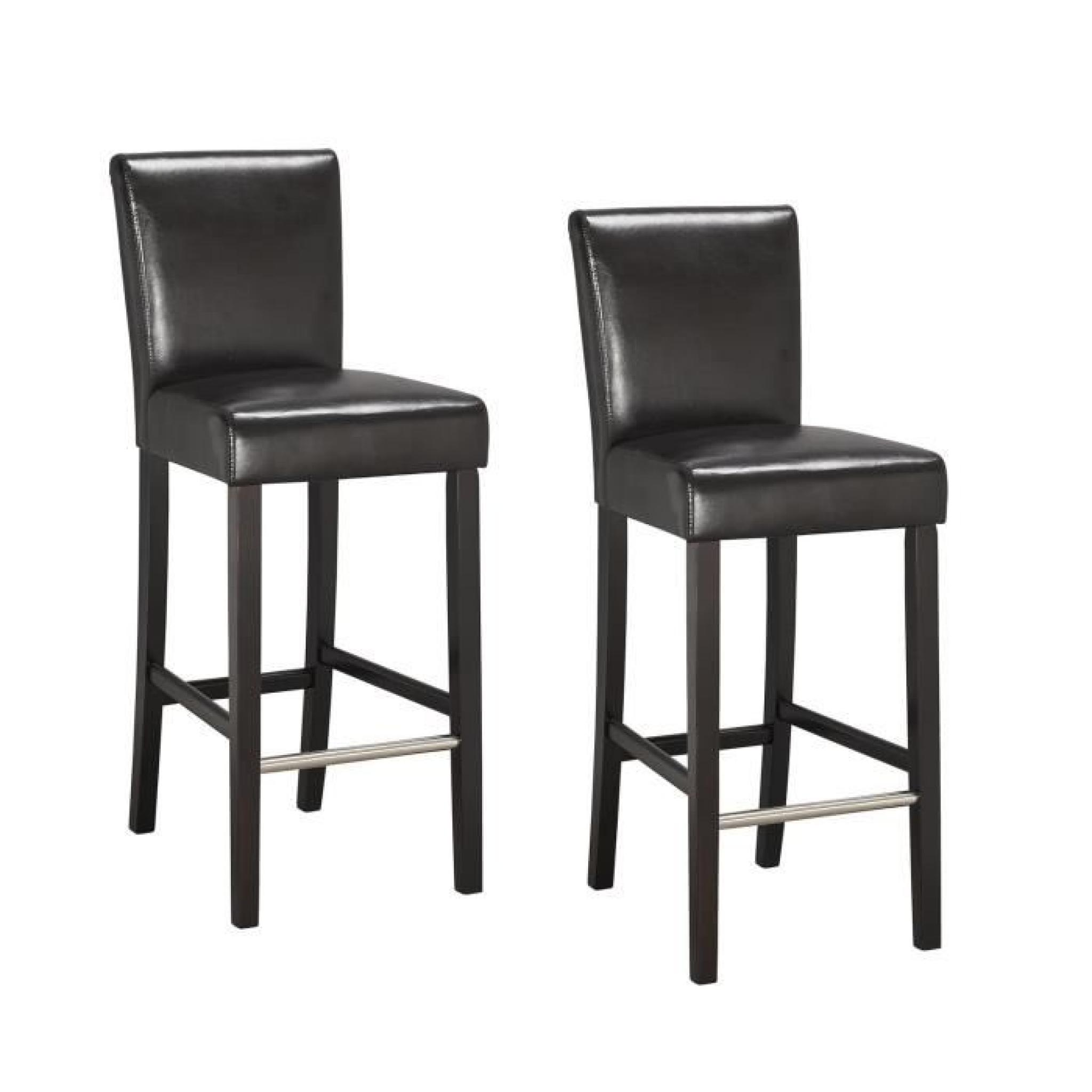 ELVIS Lot de 2 chaises de bar marron