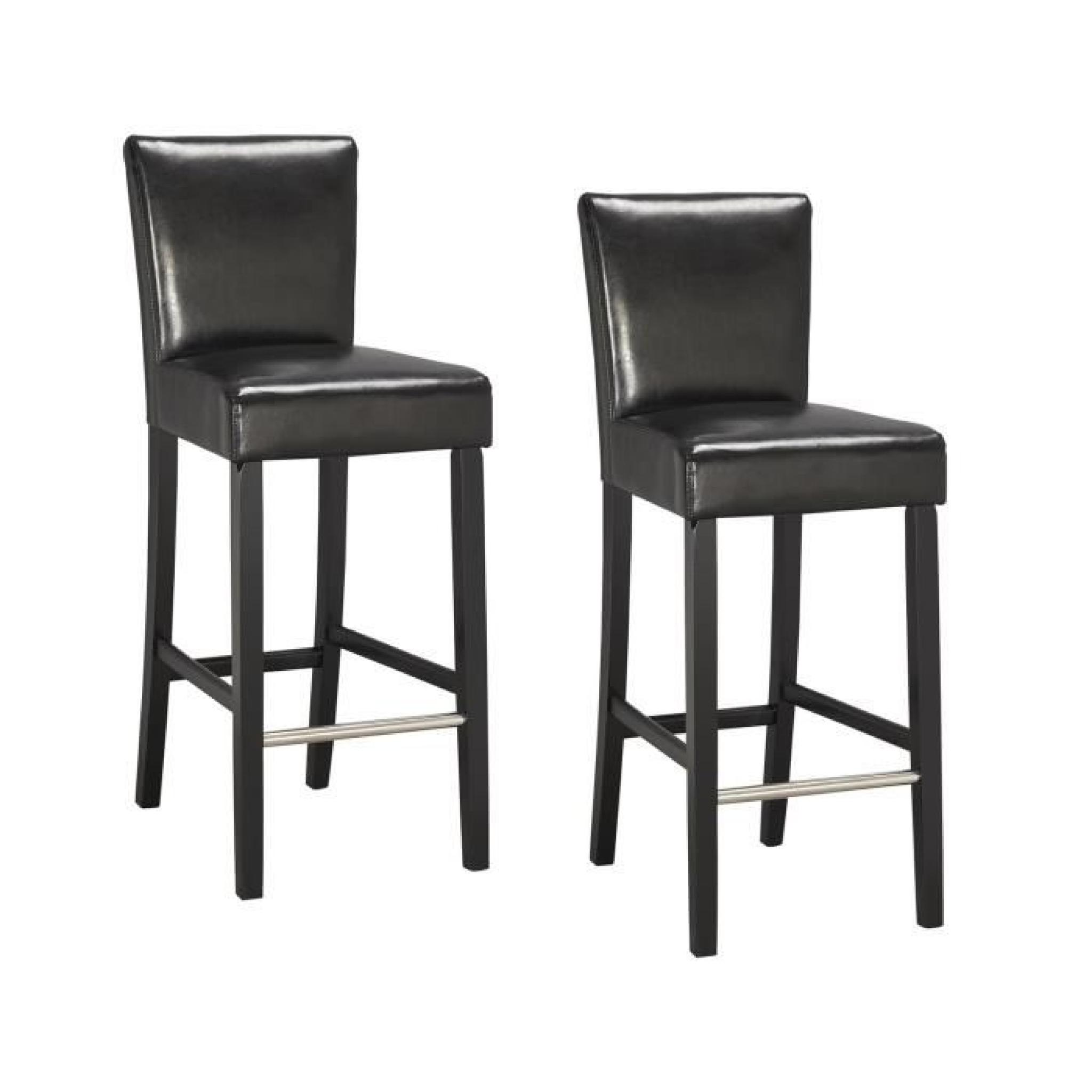 ELVIS Lot de 2 chaises de bar noires
