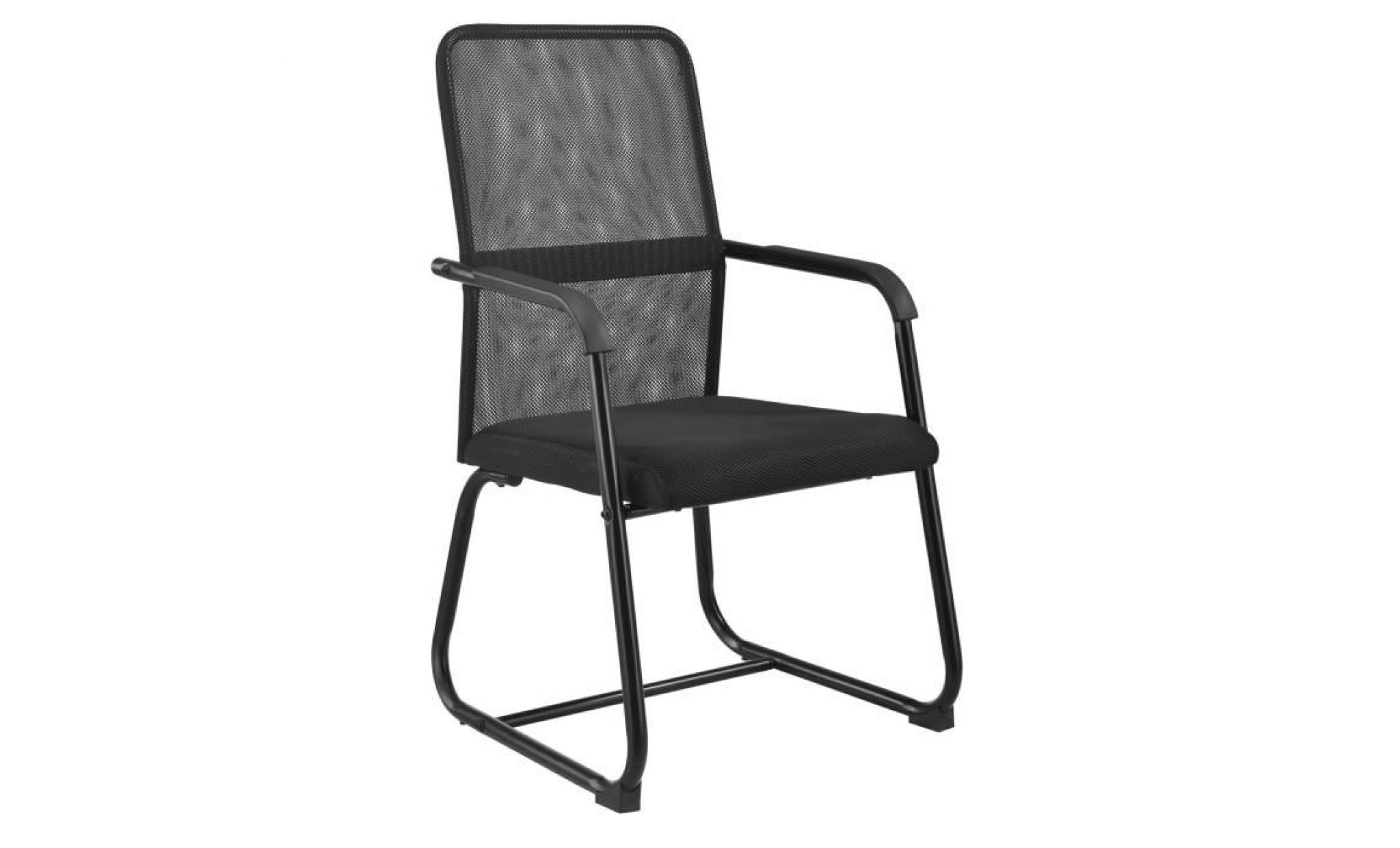 [en.casa] chaise de bureau fauteuil de bureau chaise de conférence filet pvc acier revêtu par poudre noir 92 x 49 x 57 cm