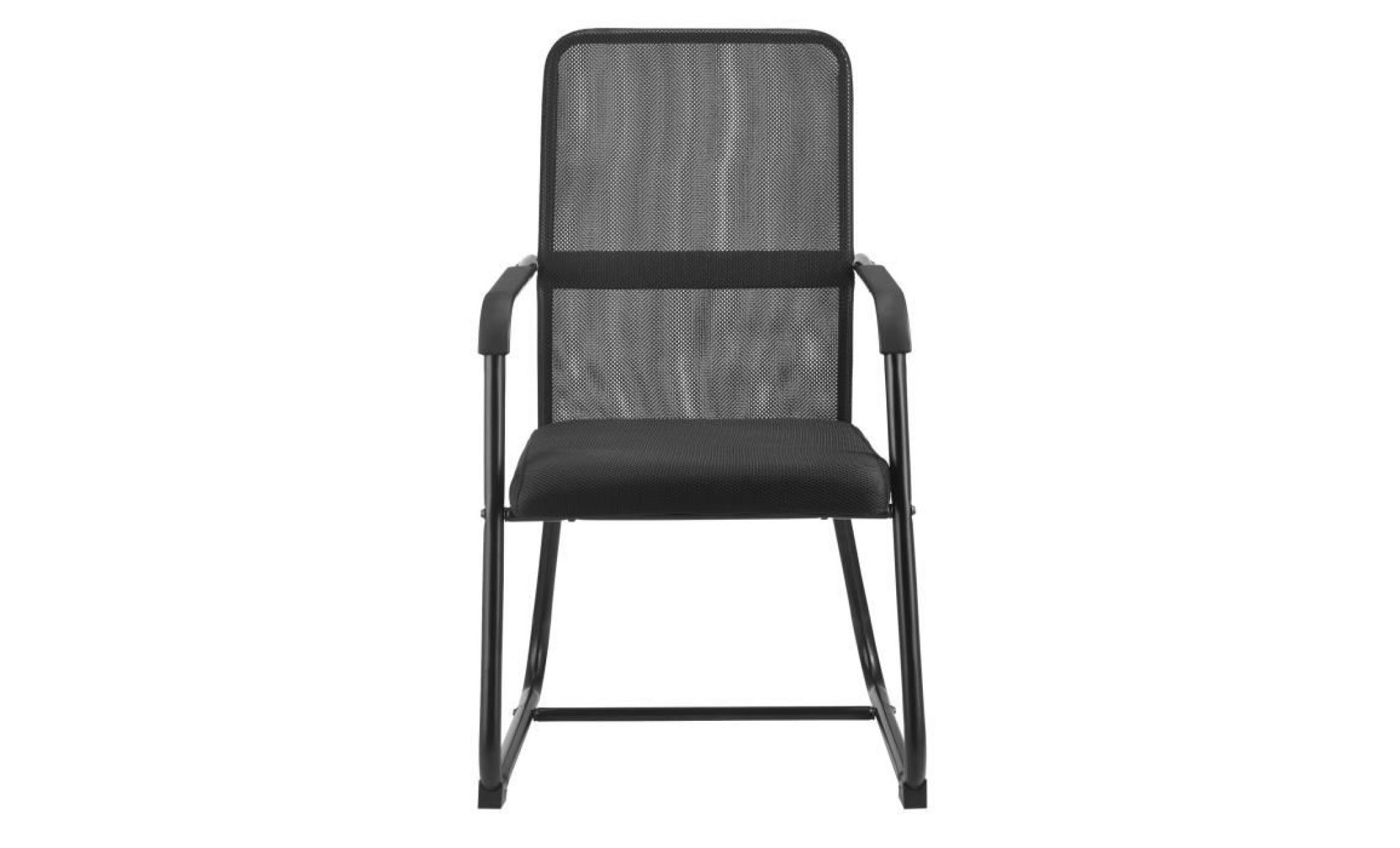 [en.casa] chaise de bureau fauteuil de bureau chaise de conférence filet pvc acier revêtu par poudre noir 92 x 49 x 57 cm pas cher
