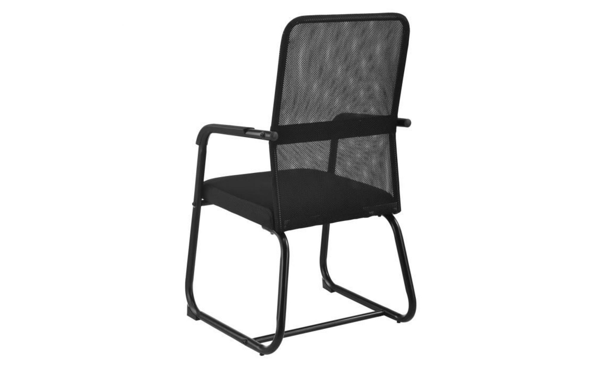 [en.casa] chaise de bureau fauteuil de bureau chaise de conférence filet pvc acier revêtu par poudre noir 92 x 49 x 57 cm pas cher
