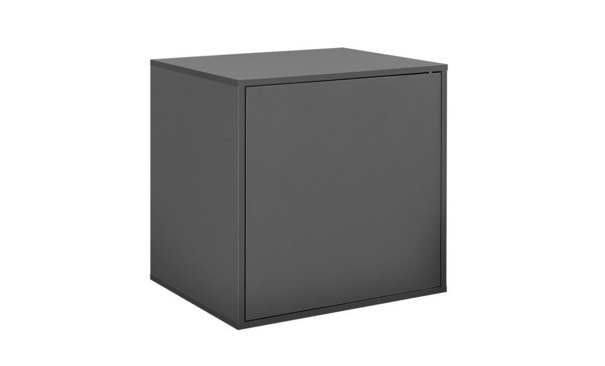 [en.casa]® armoire variable moderne avec porte    systéme d'étagére murale avec porte   30x45x40 cm   gris pas cher