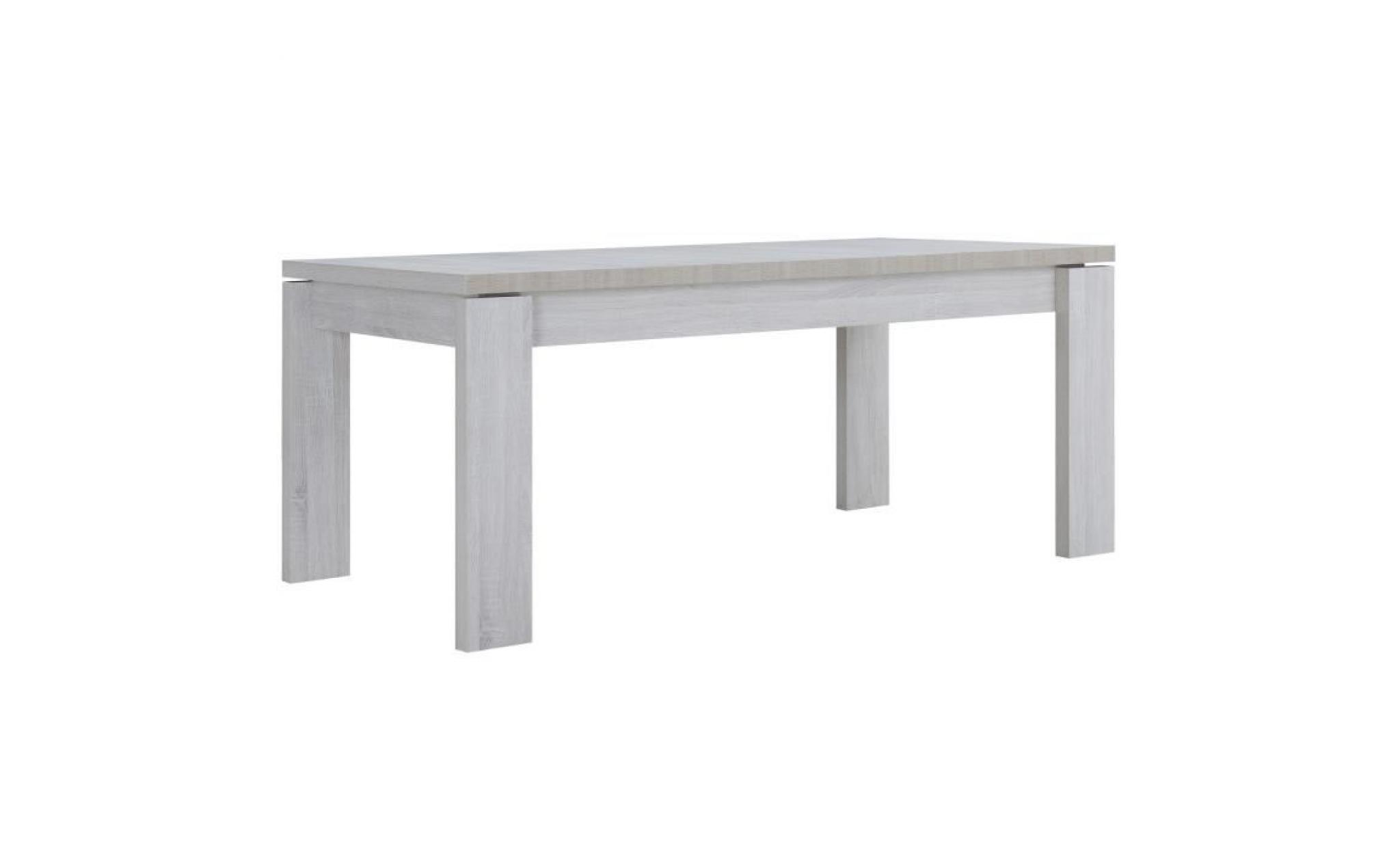 [en.casa] table et jeu de chaises 'helsinki' (blanc   170 x 79) 6 chaises (rembourrées   gris clair)   en pack économique pas cher