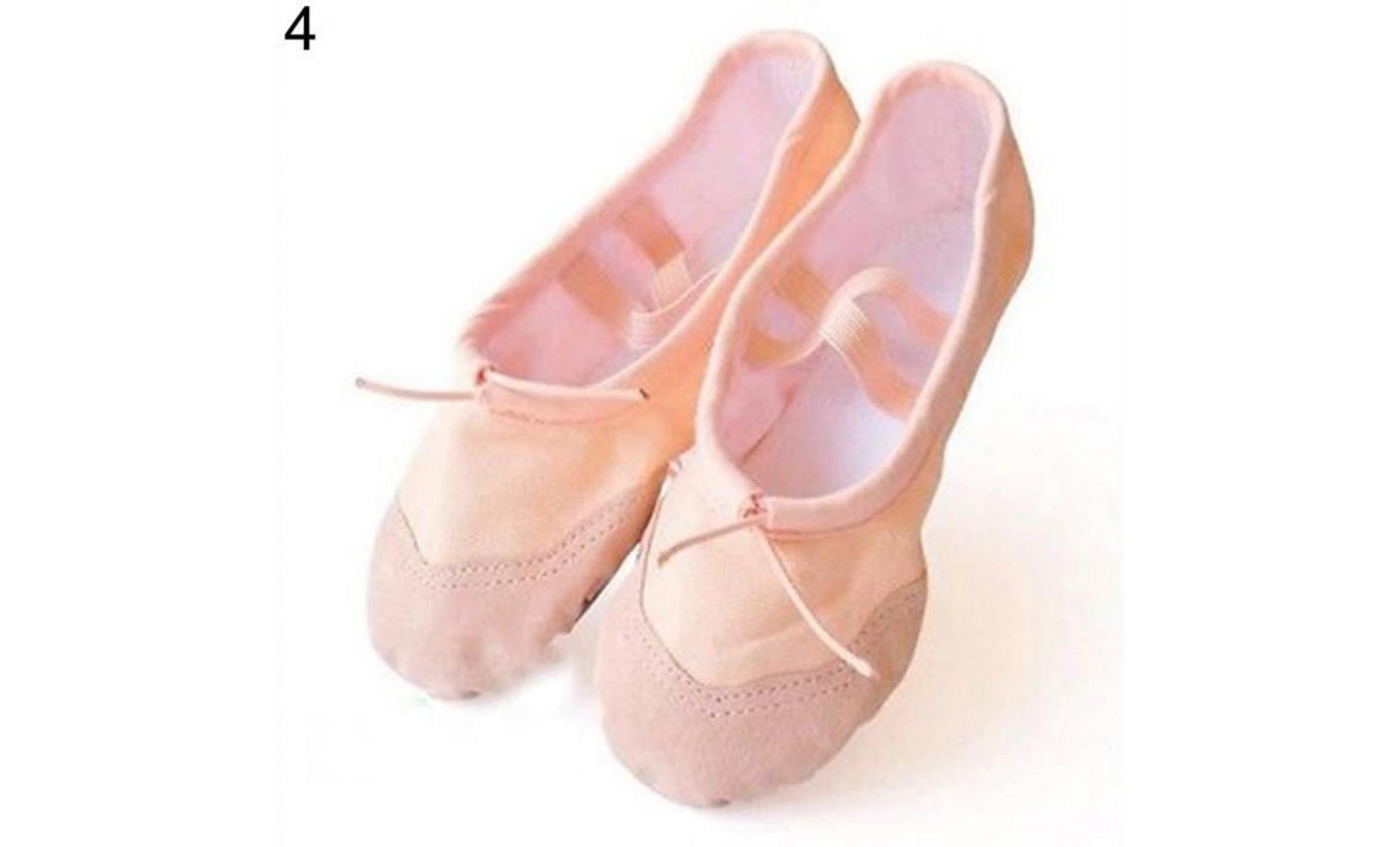 enfant chaussures de danse de ballet sur toile pointe dance chaussures de gymnastique rose 33