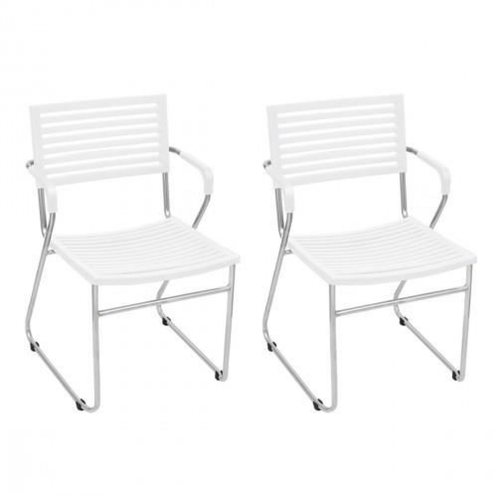 Ensemble de 2 chaises design blanches