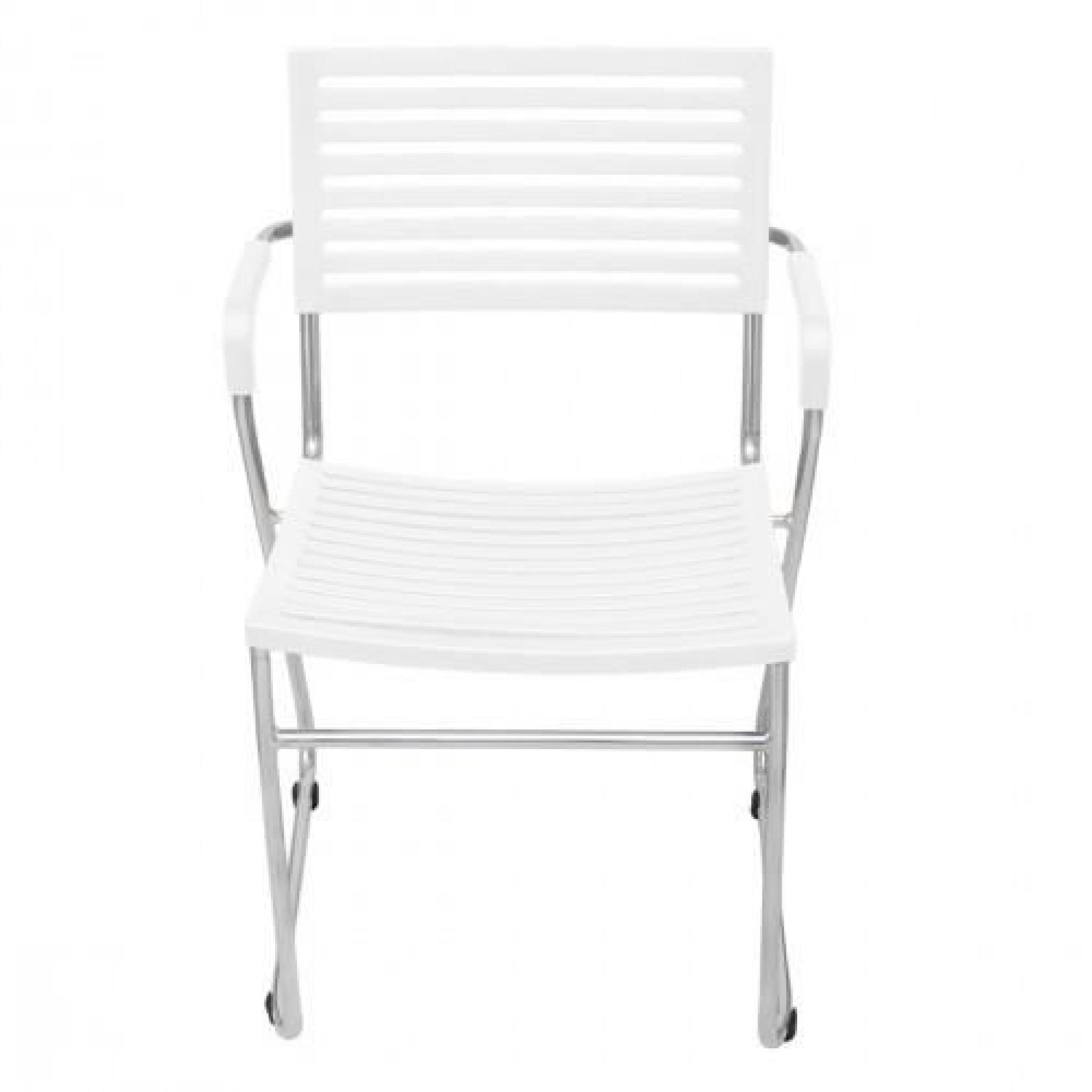 Ensemble de 2 chaises design blanches pas cher