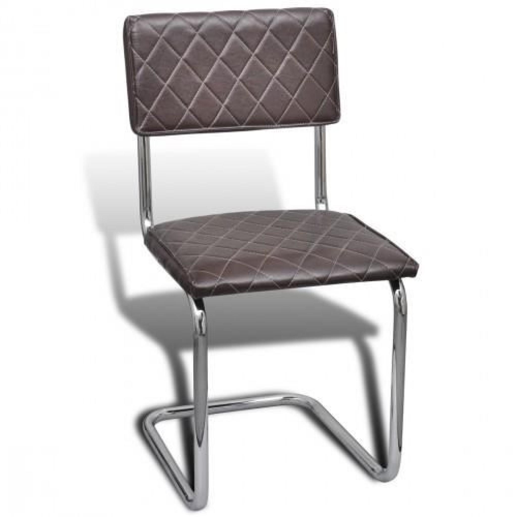 Ensemble de 2 chaises design brun pas cher