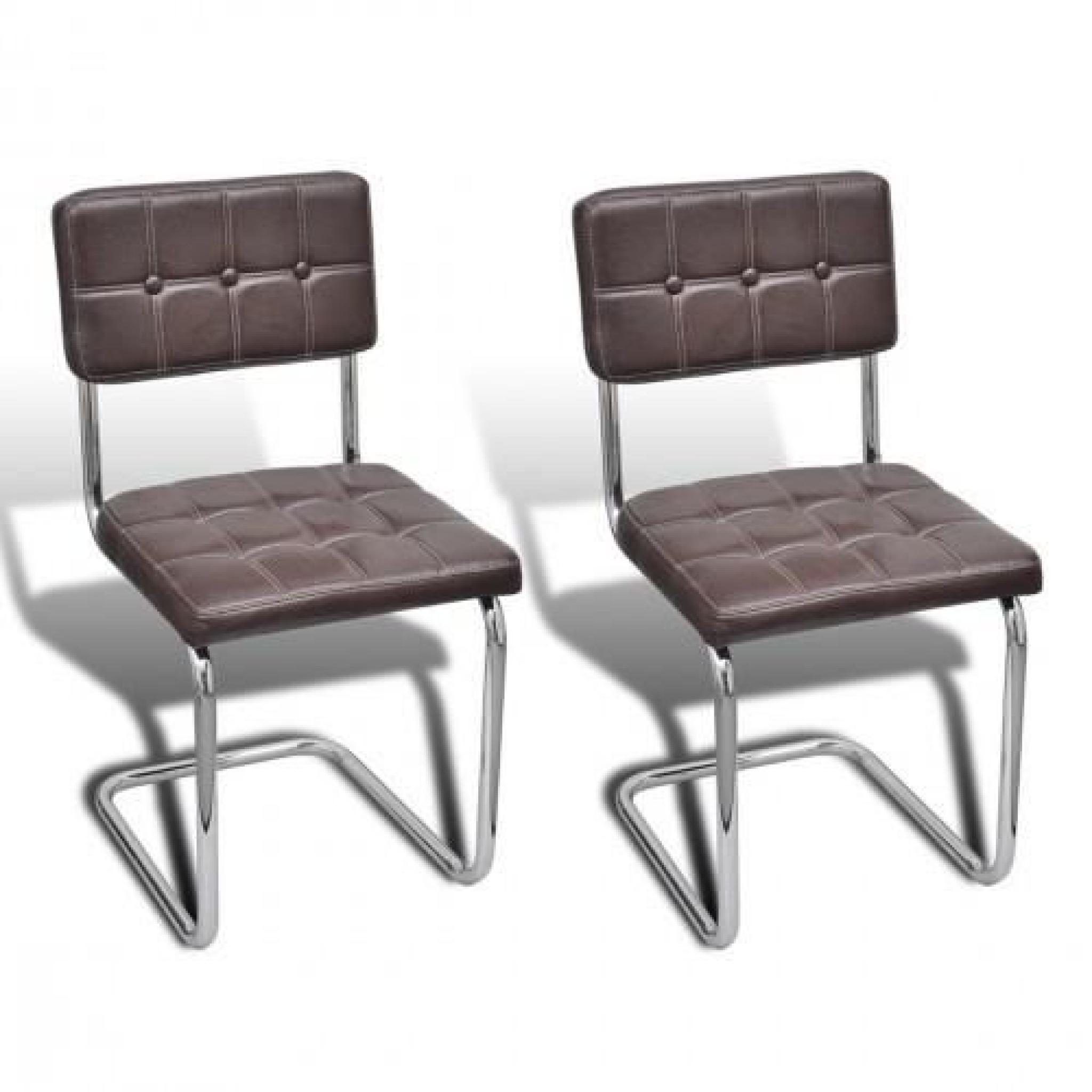 Ensemble de 2 chaises design brun pour salle à manger