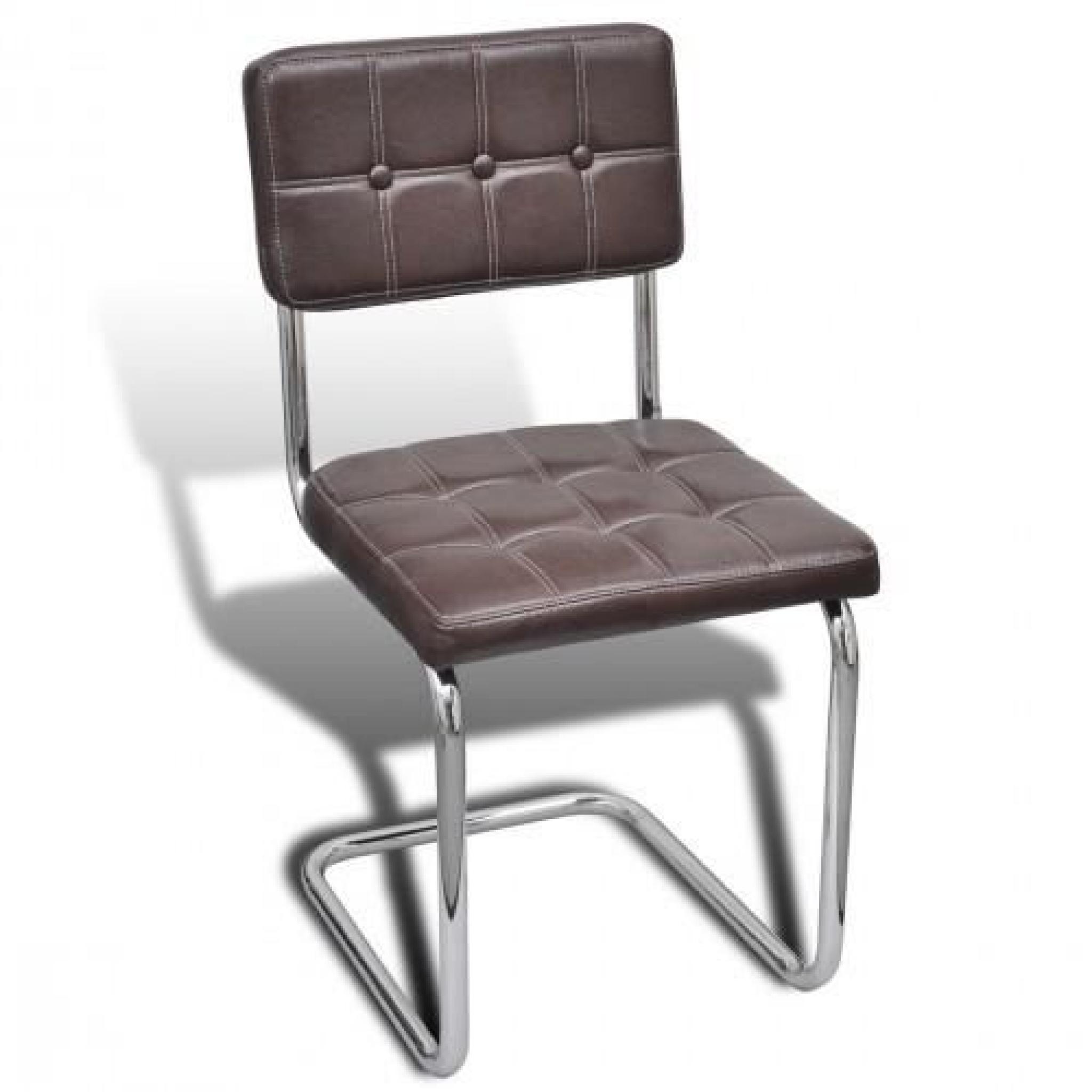 Ensemble de 2 chaises design brun pour salle à manger pas cher
