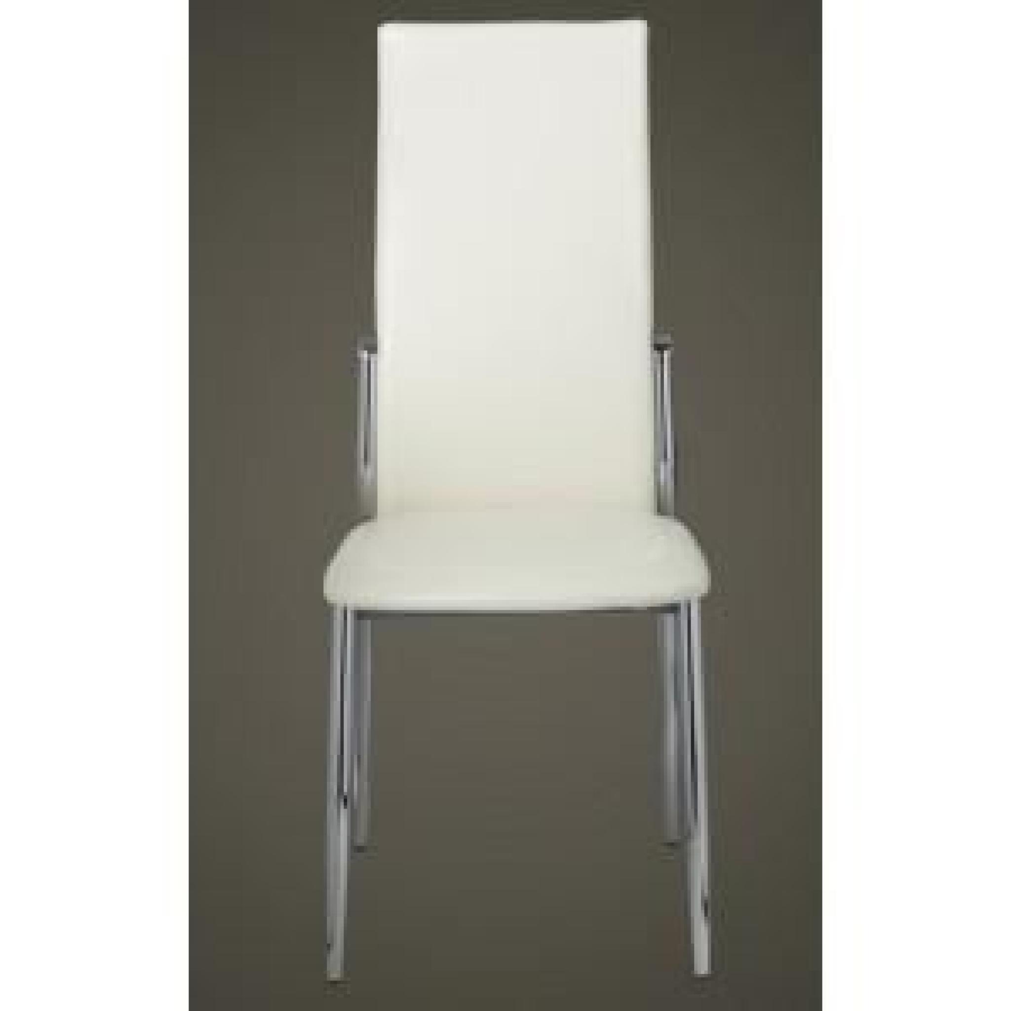 Ensemble de 2 chaises design en PU blanc pas cher