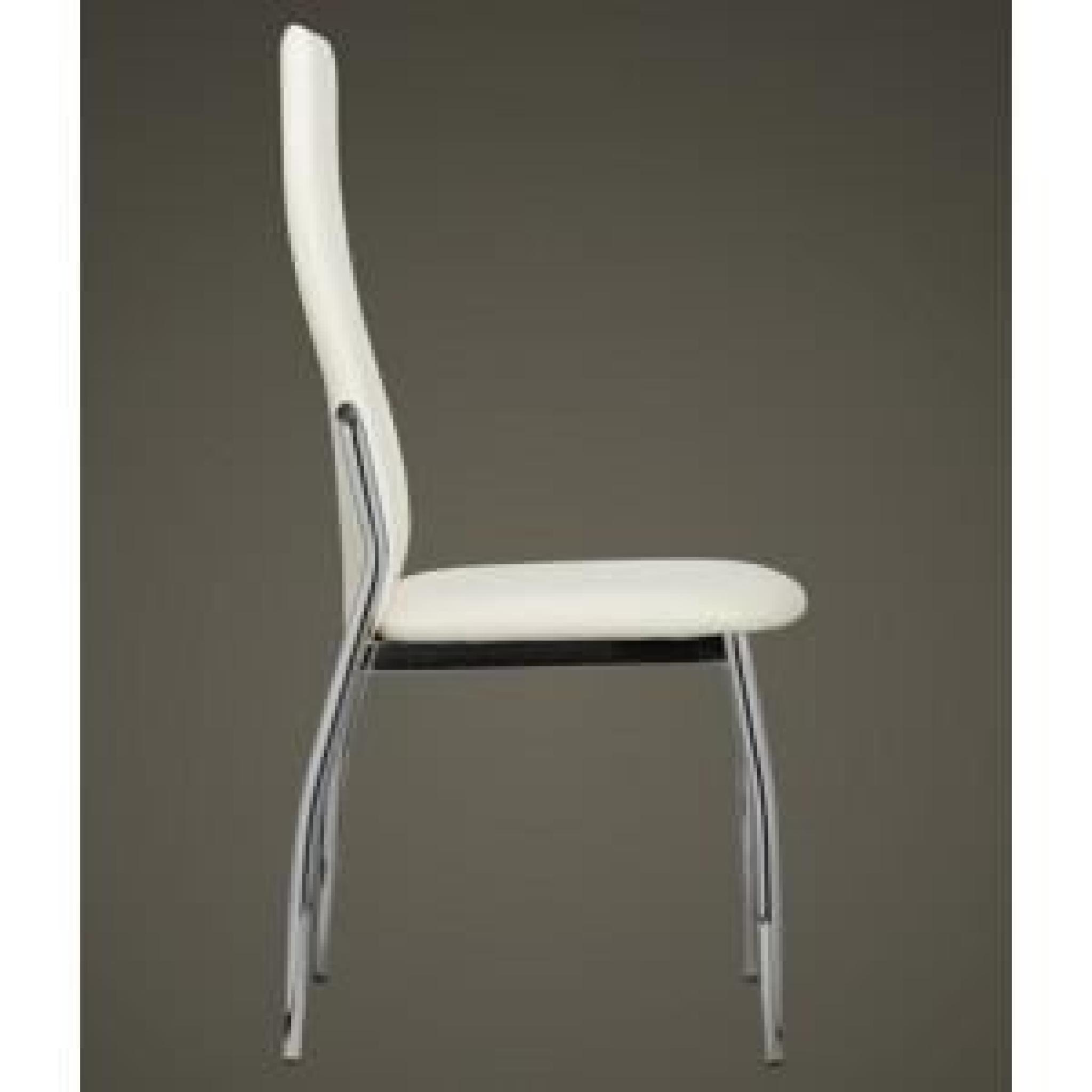 Ensemble de 2 chaises design en PU blanc pas cher