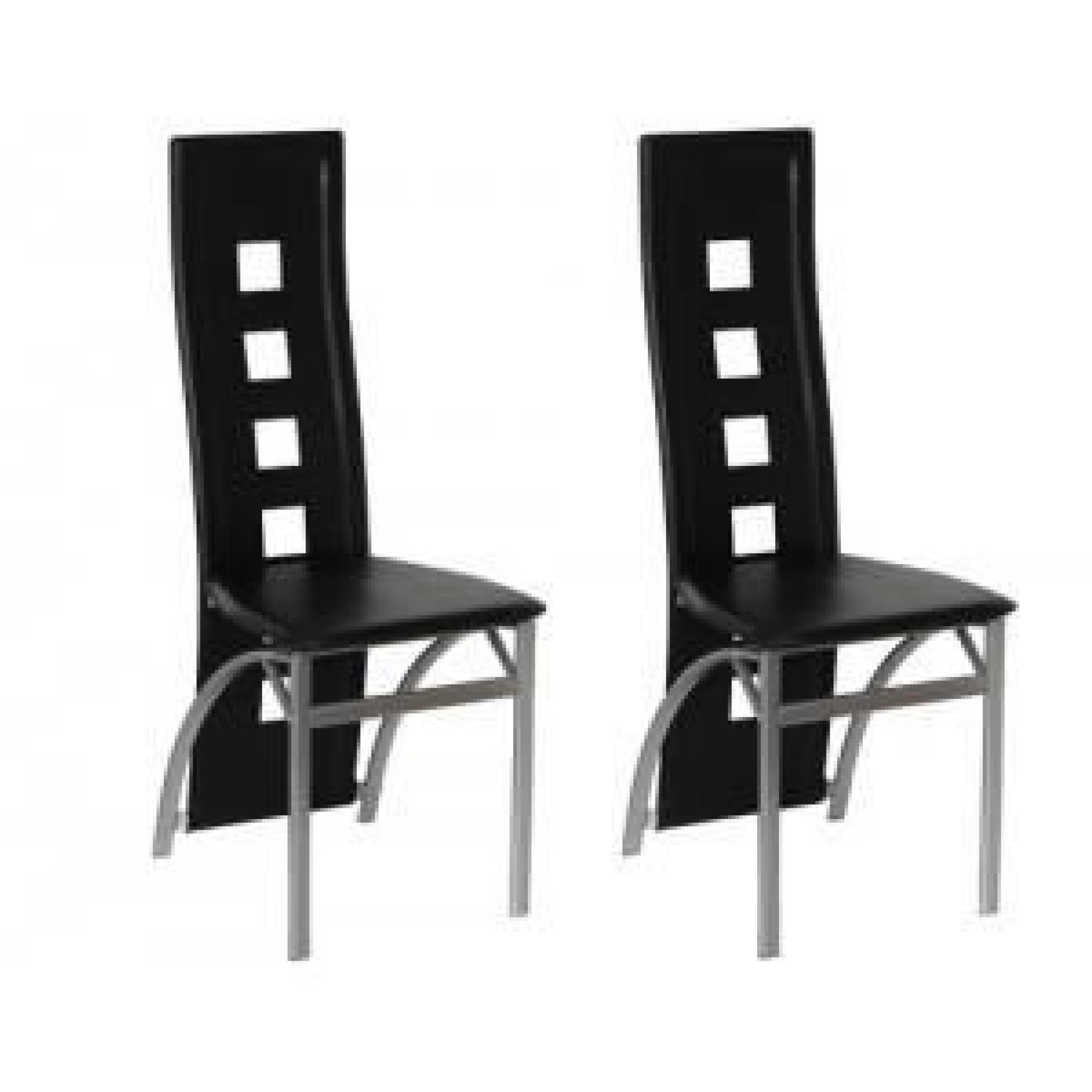 Ensemble de 2 chaises design noir