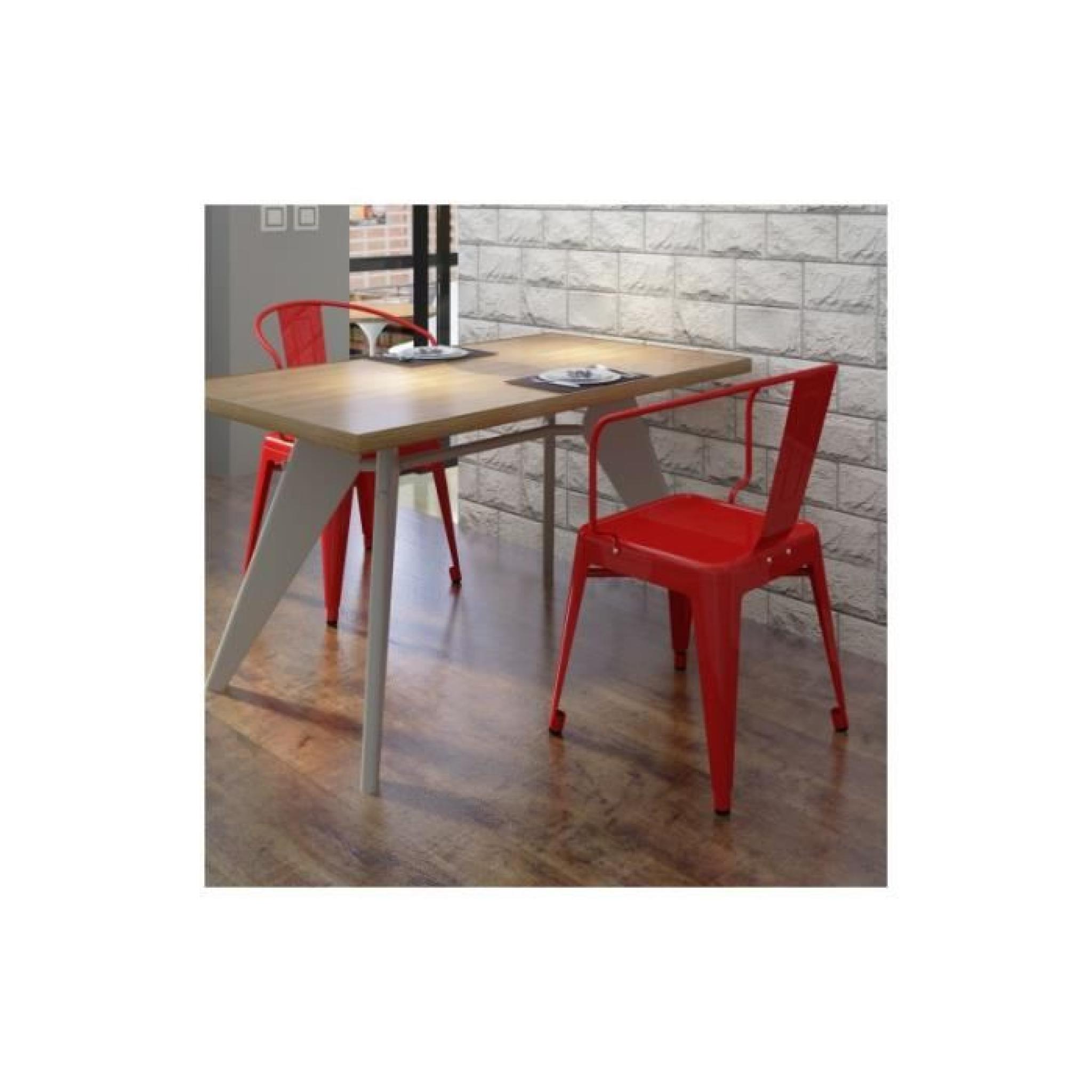 Ensemble de 2 chaises design rouges en acier