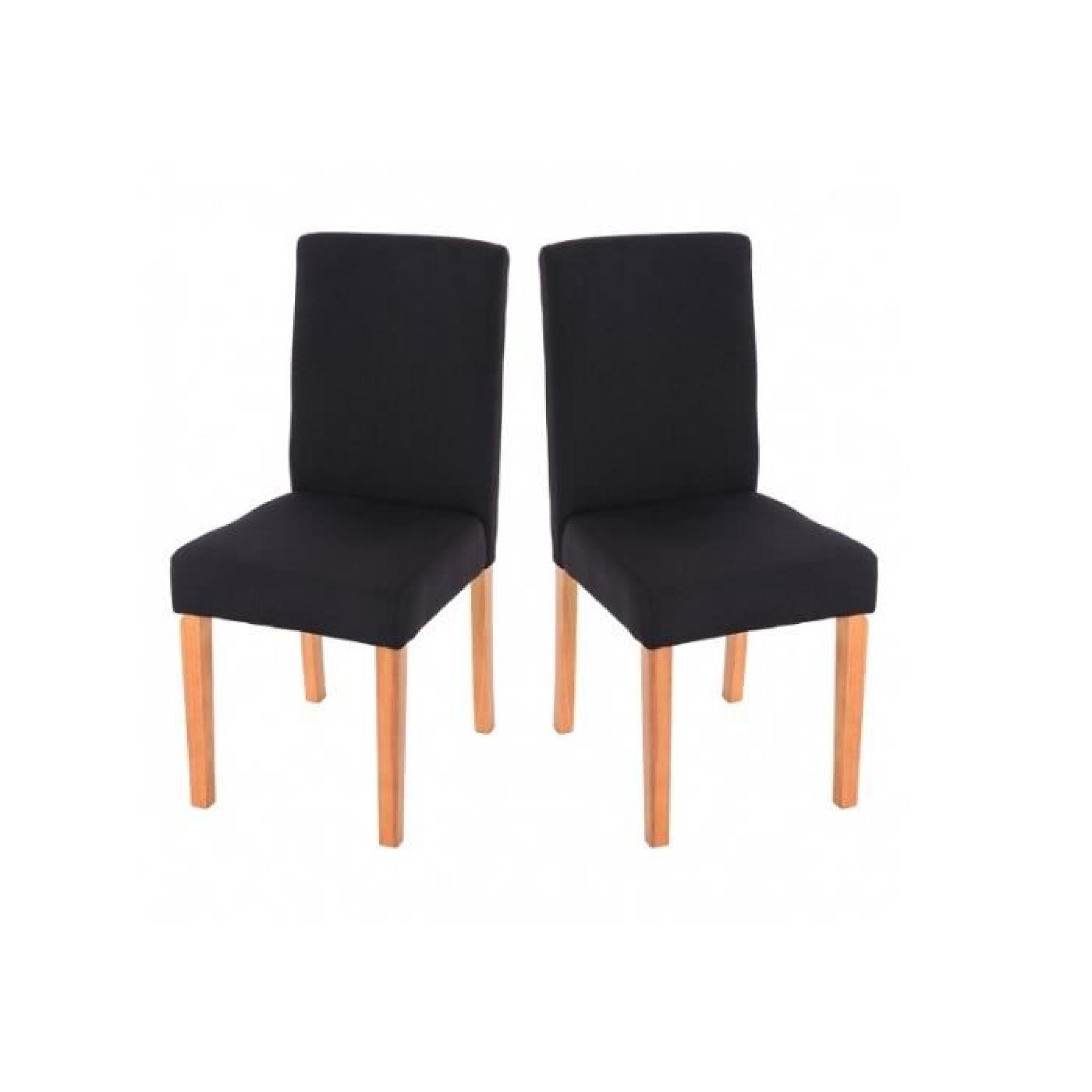 Ensemble de 2 chaises en tissu noir pieds clairs