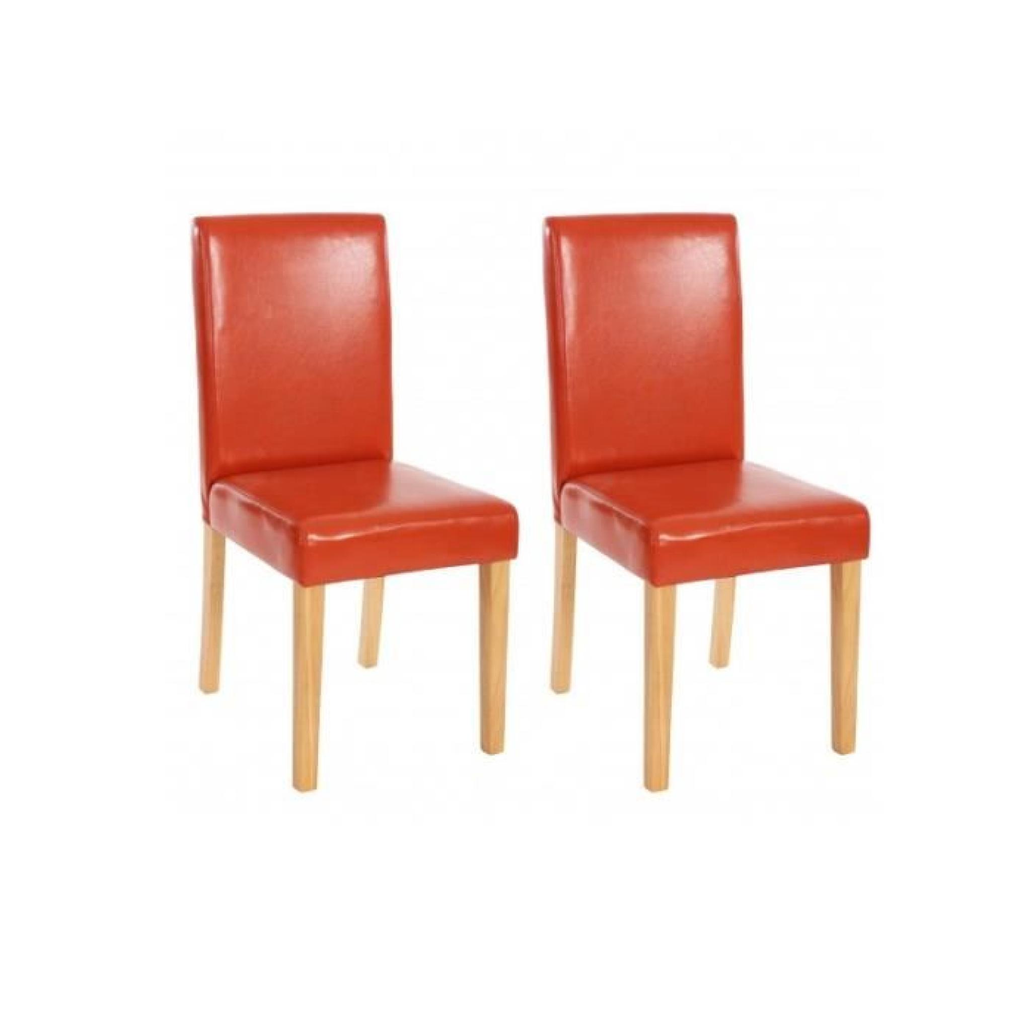 Ensemble de 2 chaises orange pieds clairs