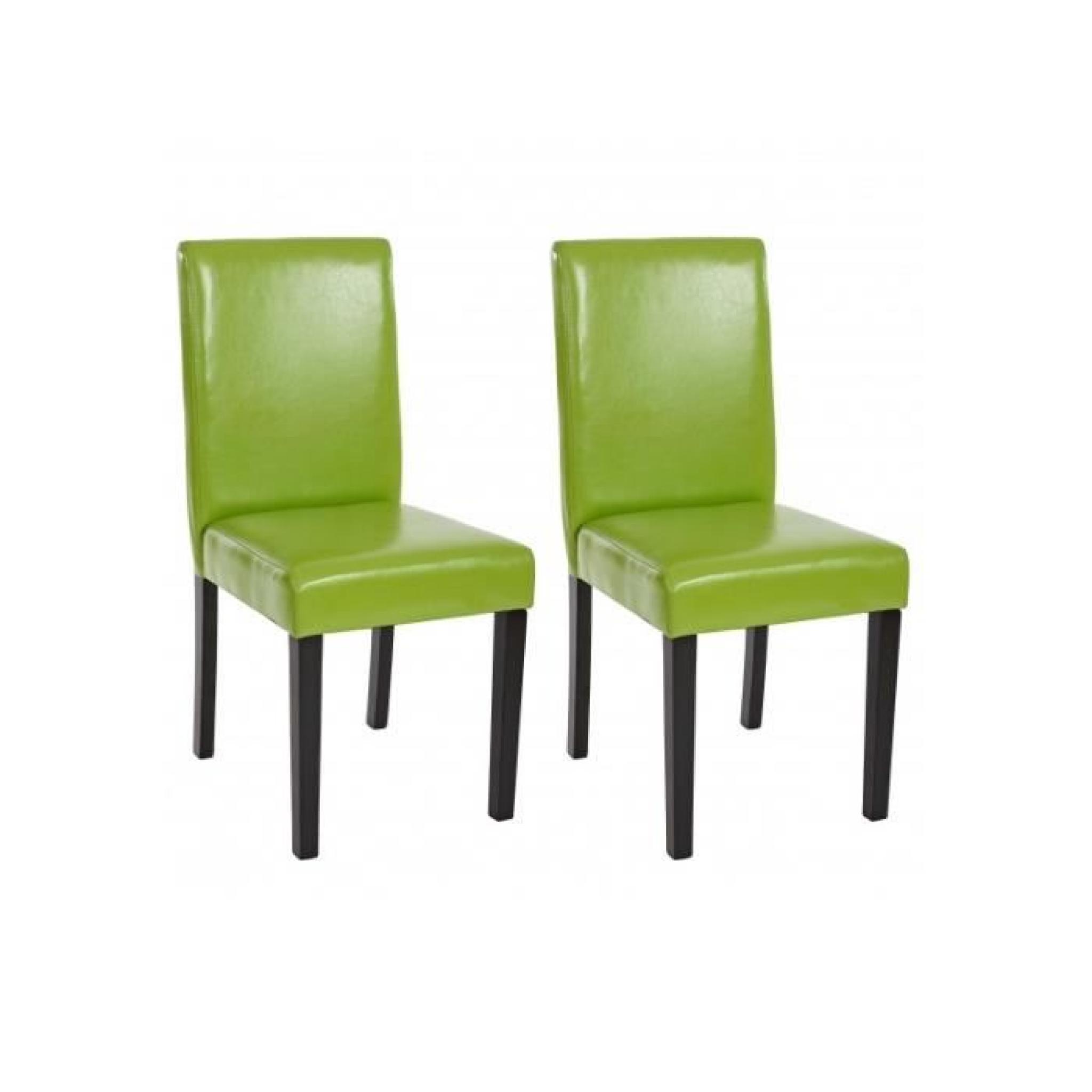 Ensemble de 2 chaises verte pieds foncés