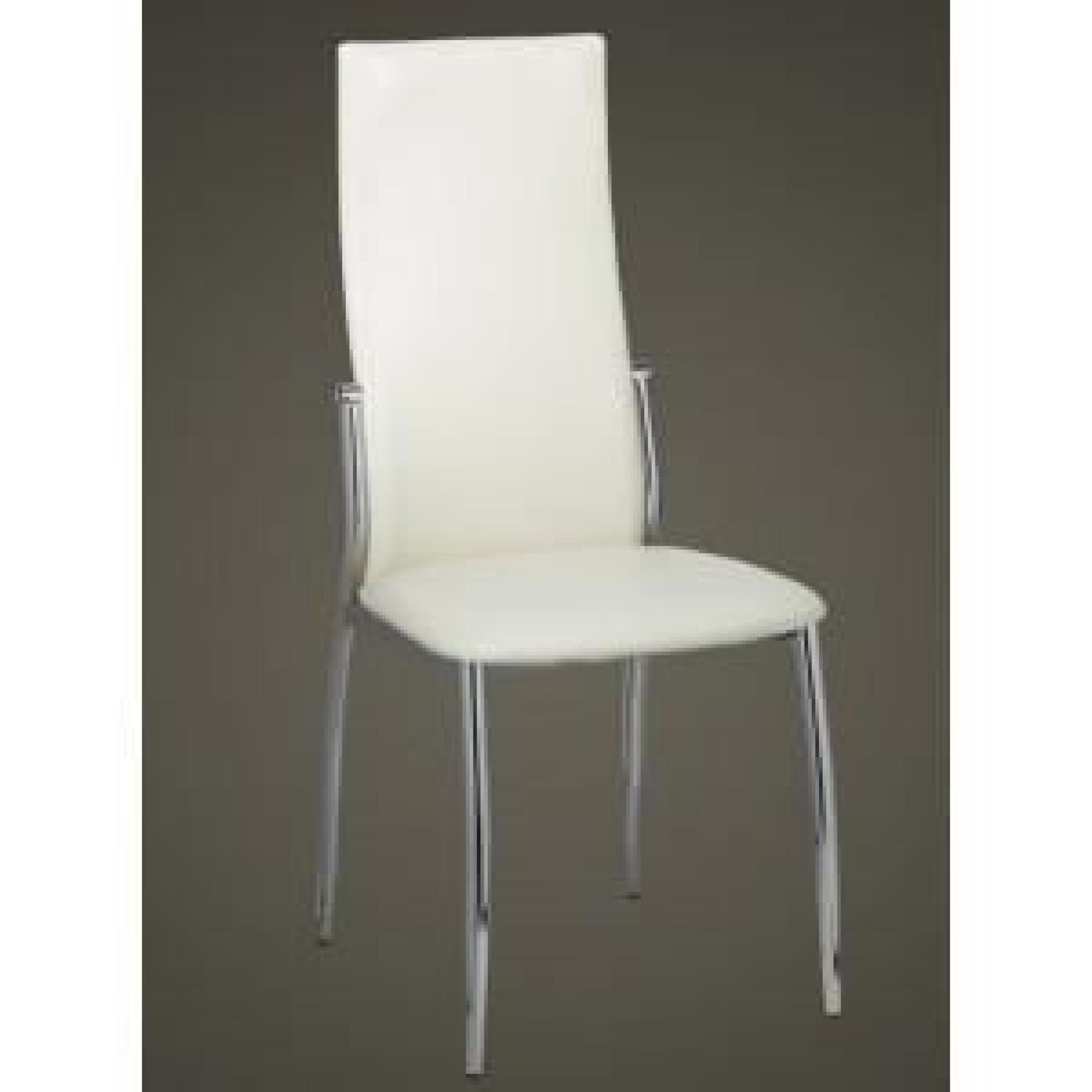 Ensemble de 4 chaises design coloris blanc pas cher