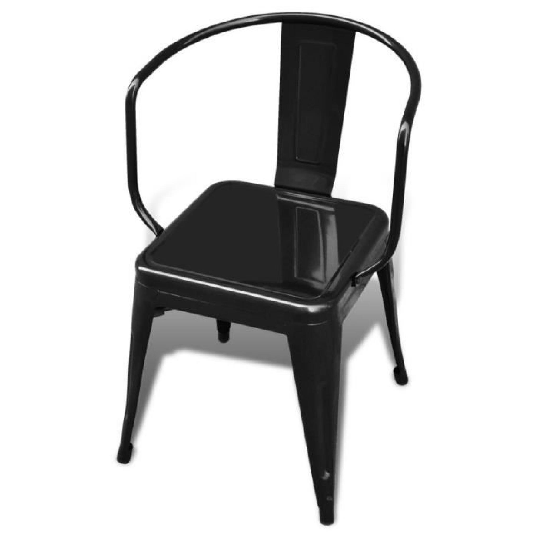 Ensemble de 4 chaises design noires pas cher