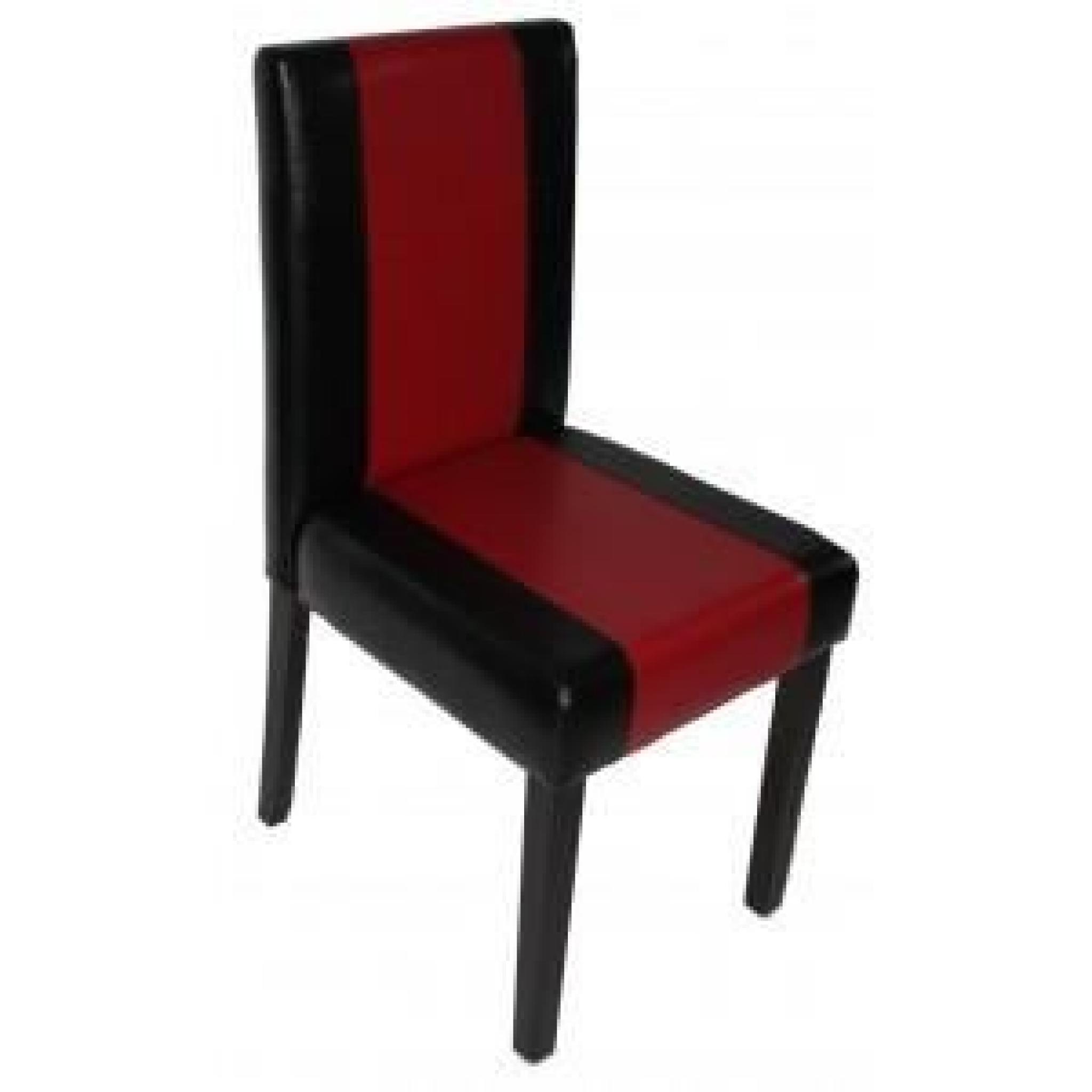 Ensemble de 6 chaises noires et rouges pas cher