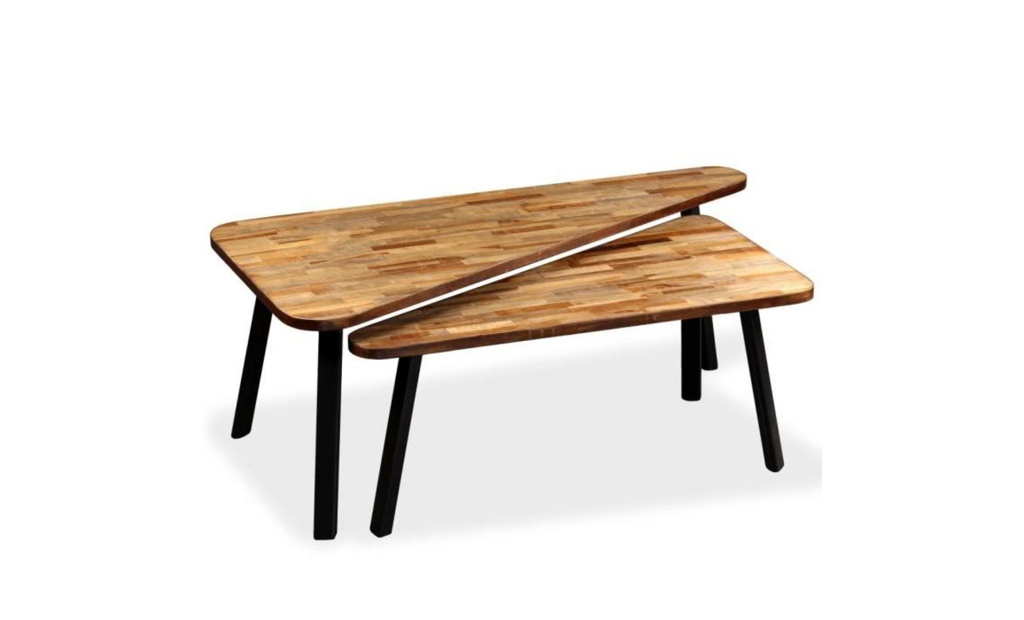 ensemble de moderne table basse table à thé console 115 x 59 x 43 cmtable de salon contemporain scandinave 2 pcs teck de pas cher