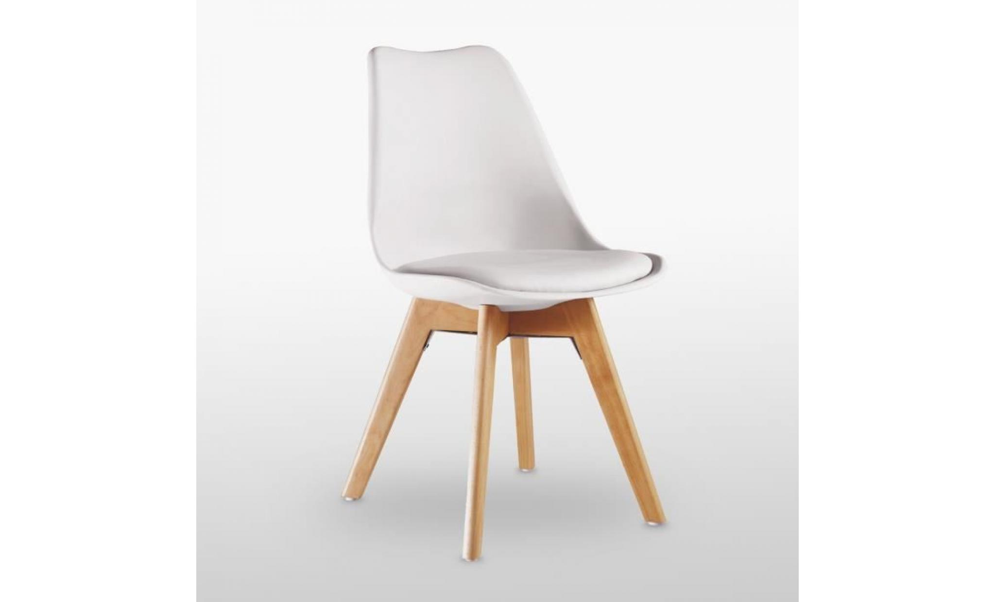 ensemble salle à manger moderne lorenzo   table blanche + 4 chaises blanches   design scandinave pas cher