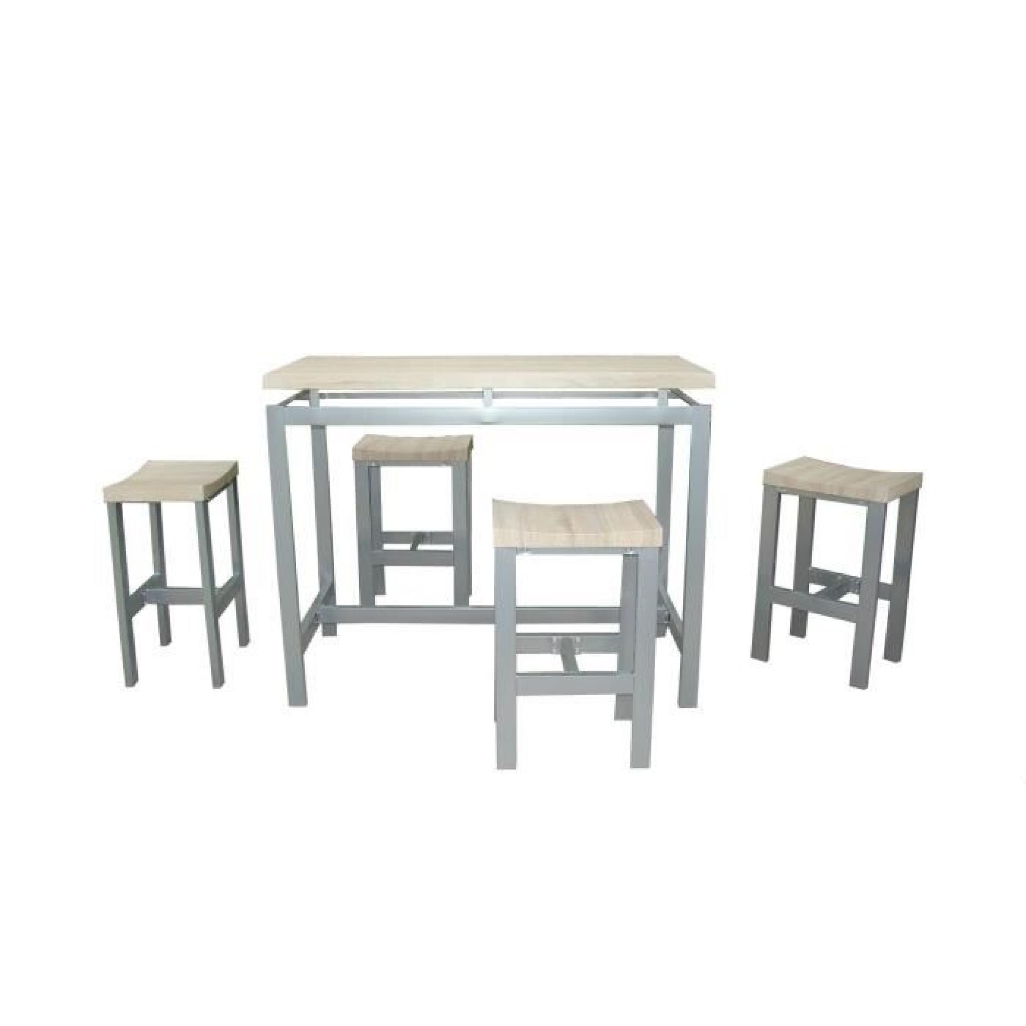 Ensemble design table haute + 4 tabourets MANI 