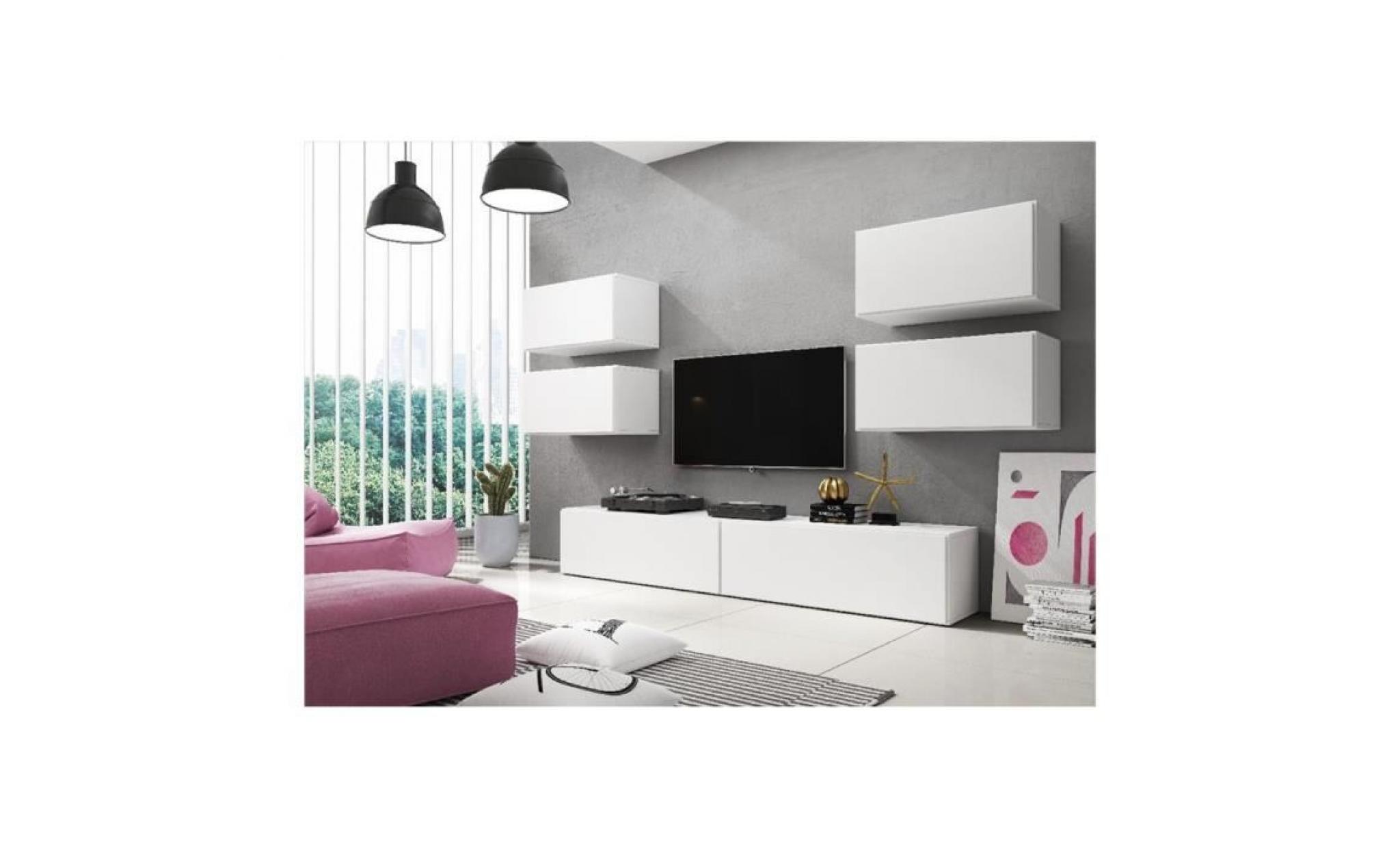 ensemble meuble tv design coro 2   blanc