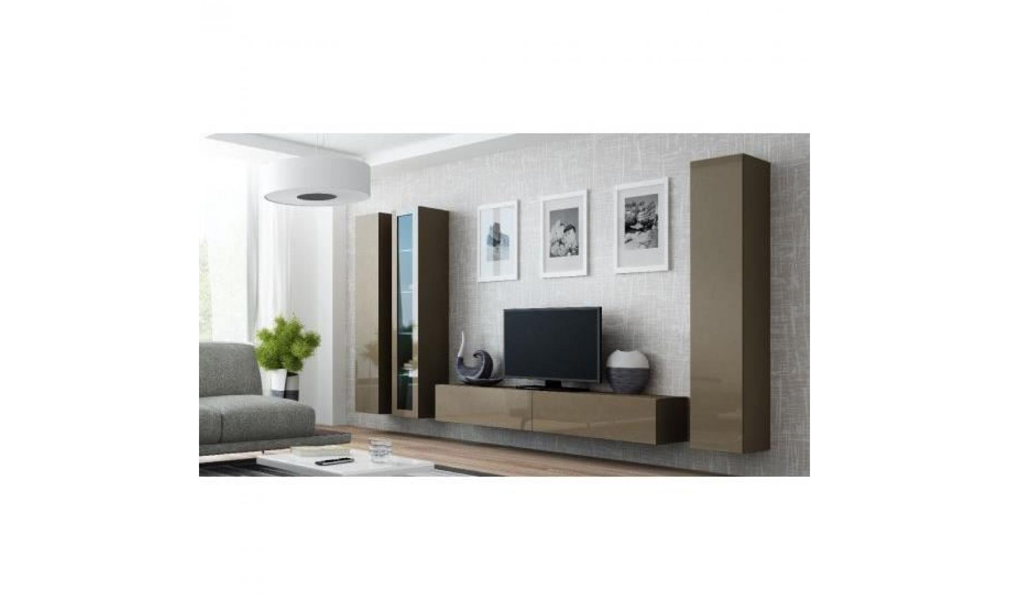 ensemble meuble tv design miko taupe