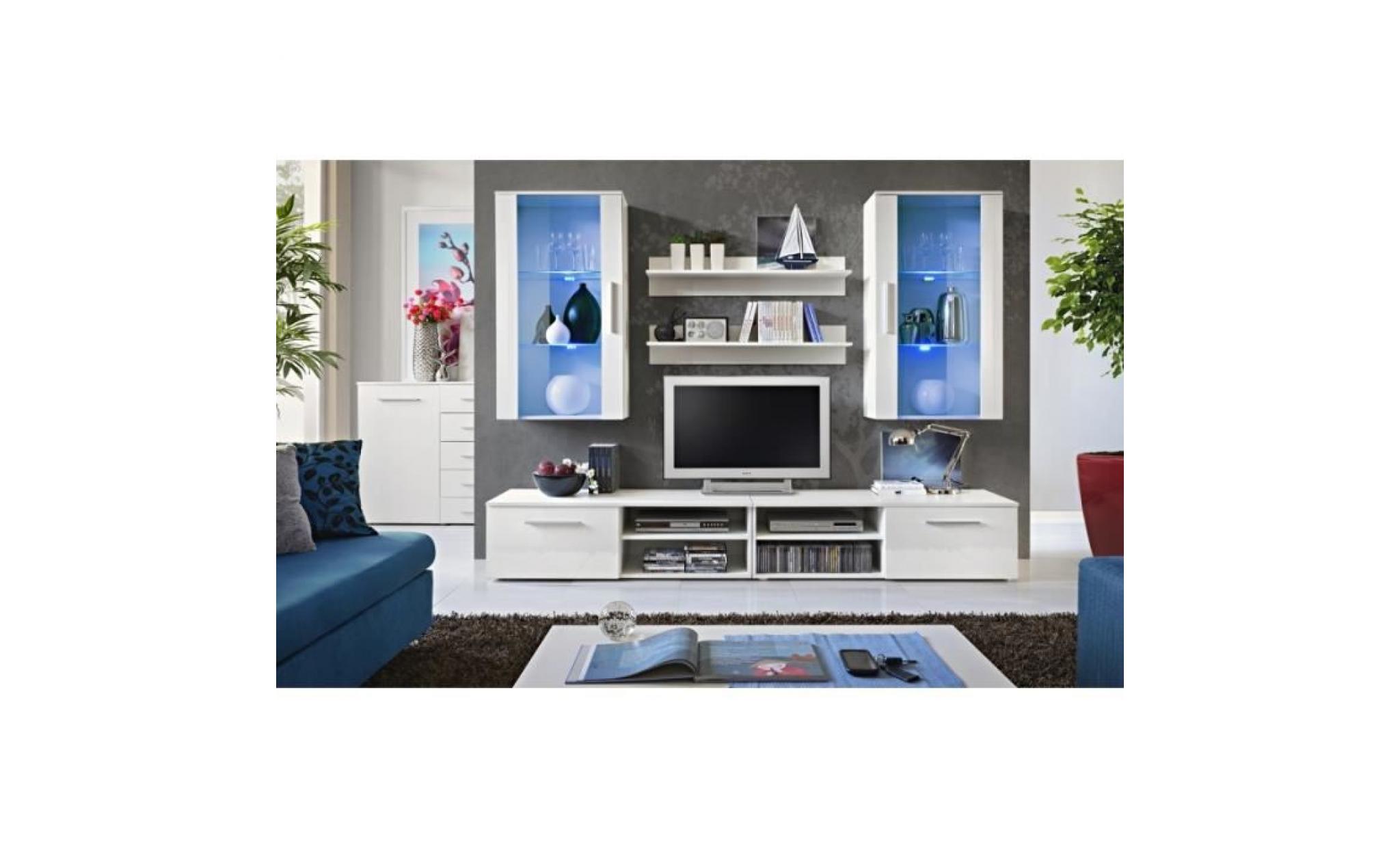 ensemble meuble tv mural    galino iii   240 cm x 190 cm x 45 cm   blanc