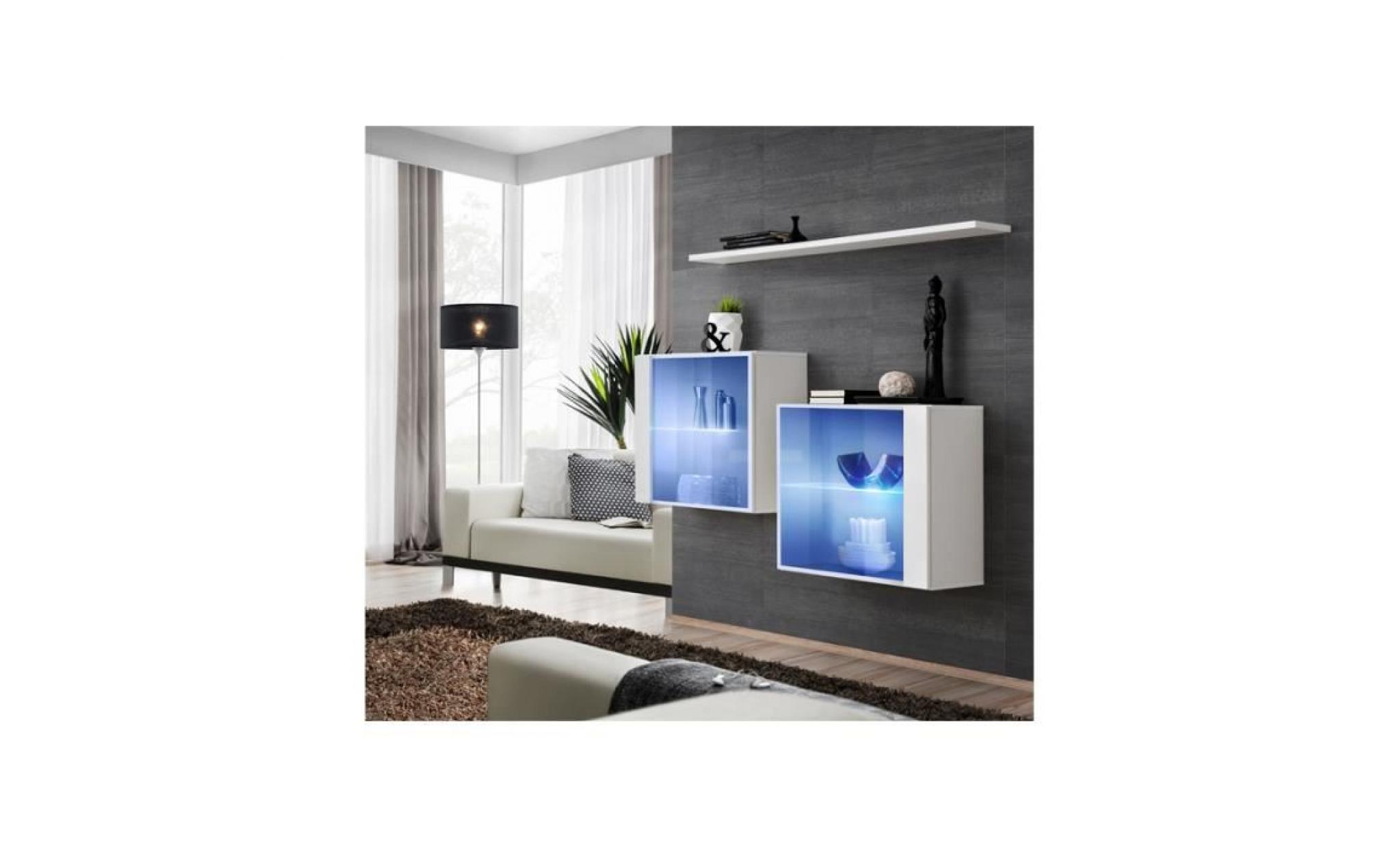 ensemble meuble tv mural    switch sb iii   130 cm  x 110 cm x 30 cm    blanc et noir