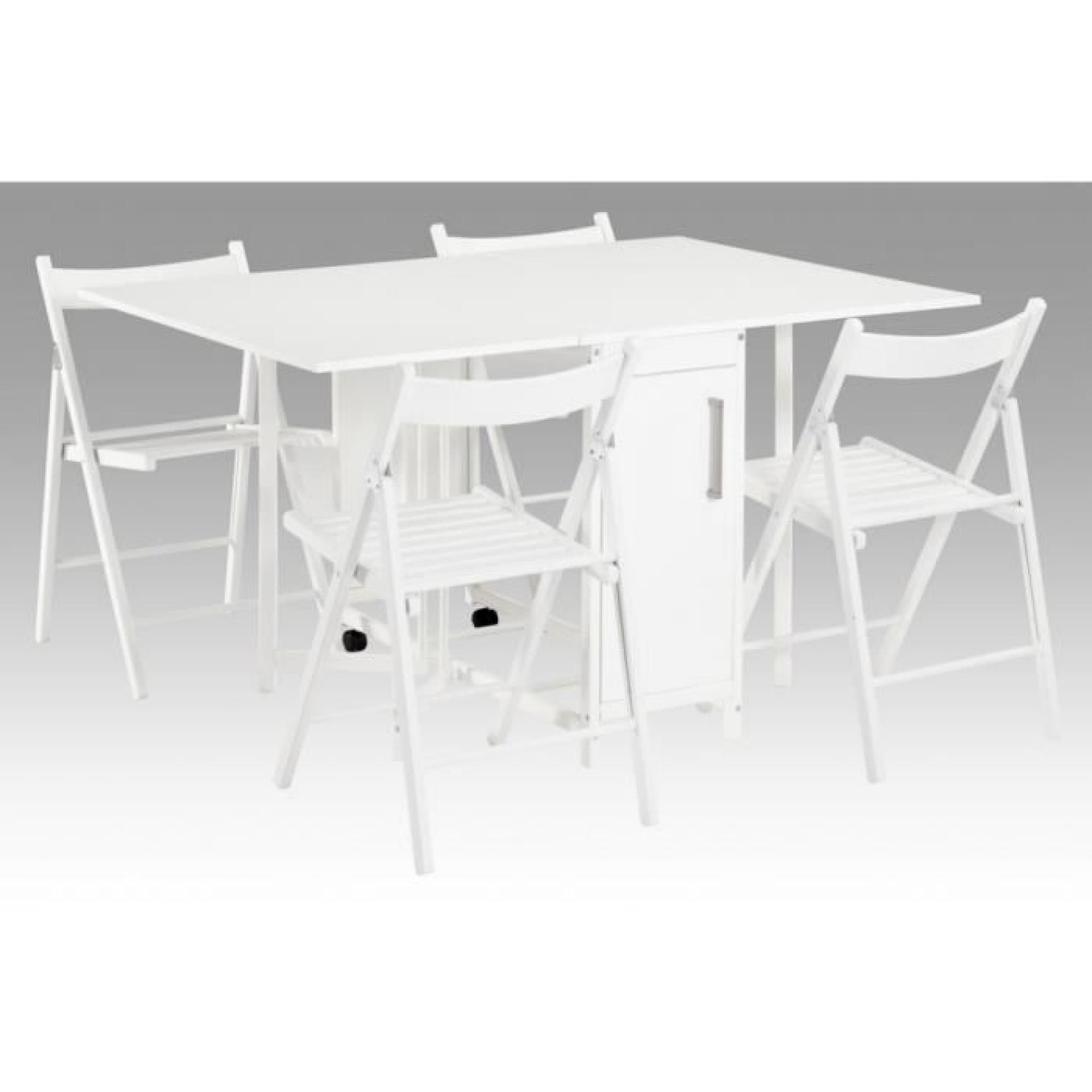 Ensemble modulable table + 4 chaises EMELINE - Hêt pas cher