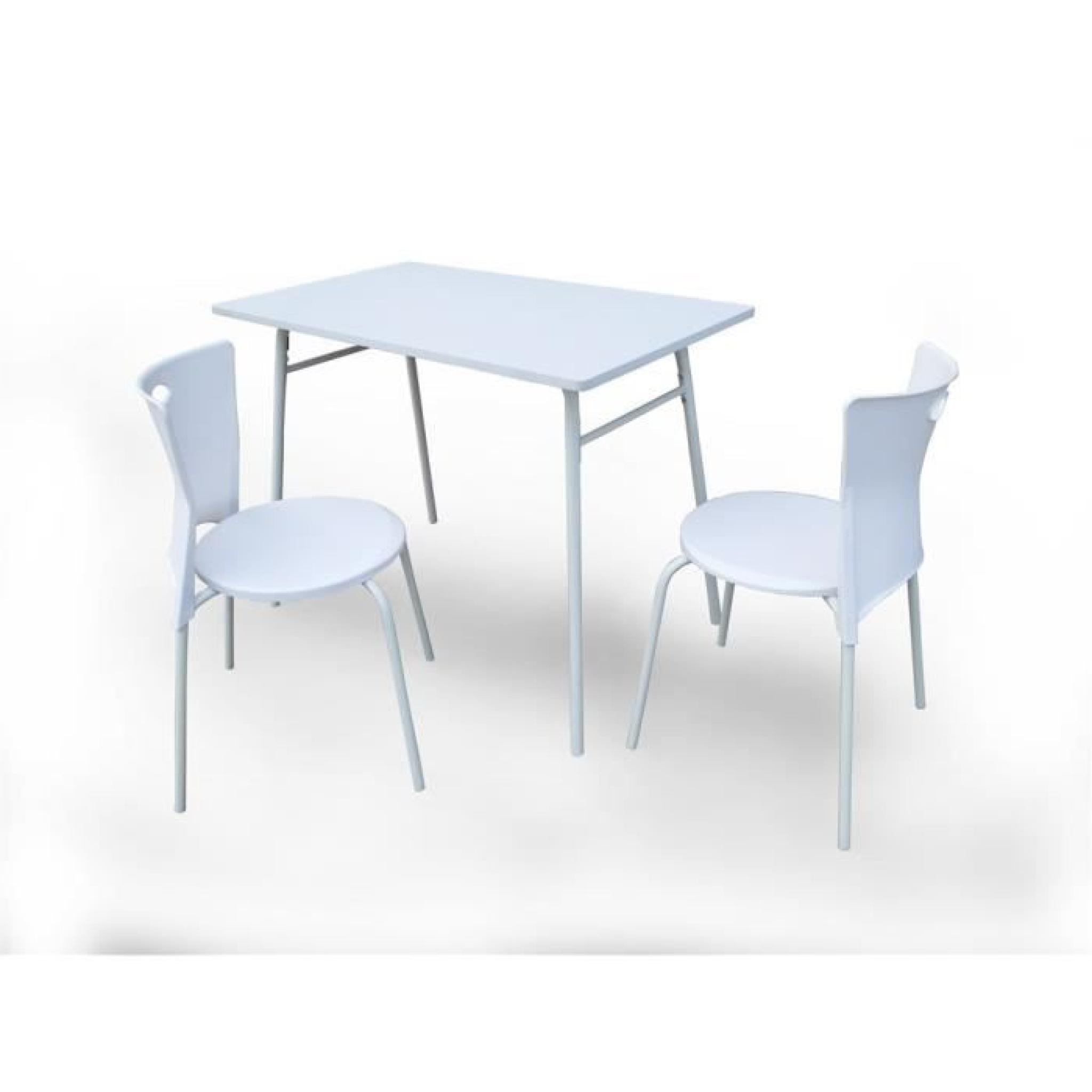 Ensemble Table + 2 chaises Supper Blanc